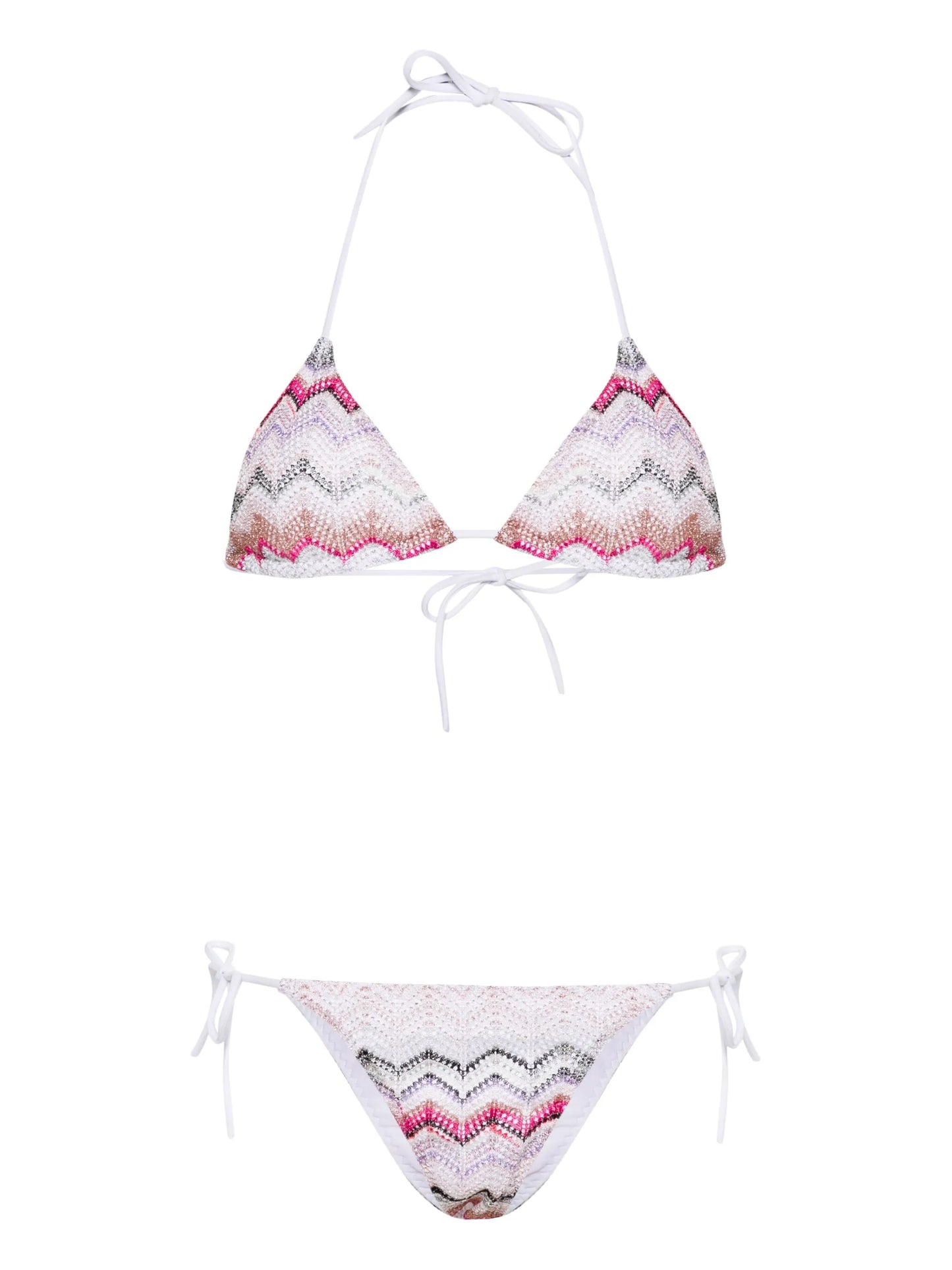zigzag crochet-knit bikini