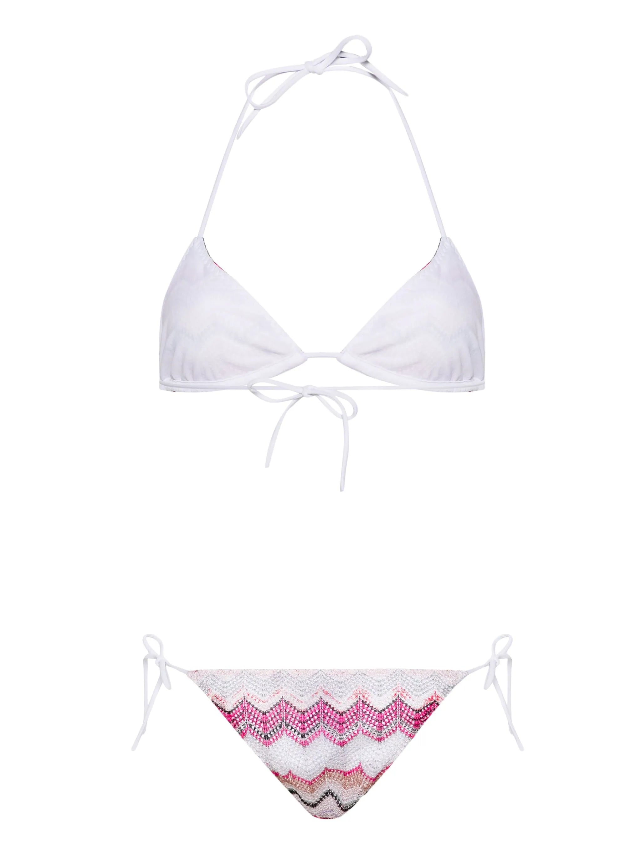zigzag crochet-knit bikini