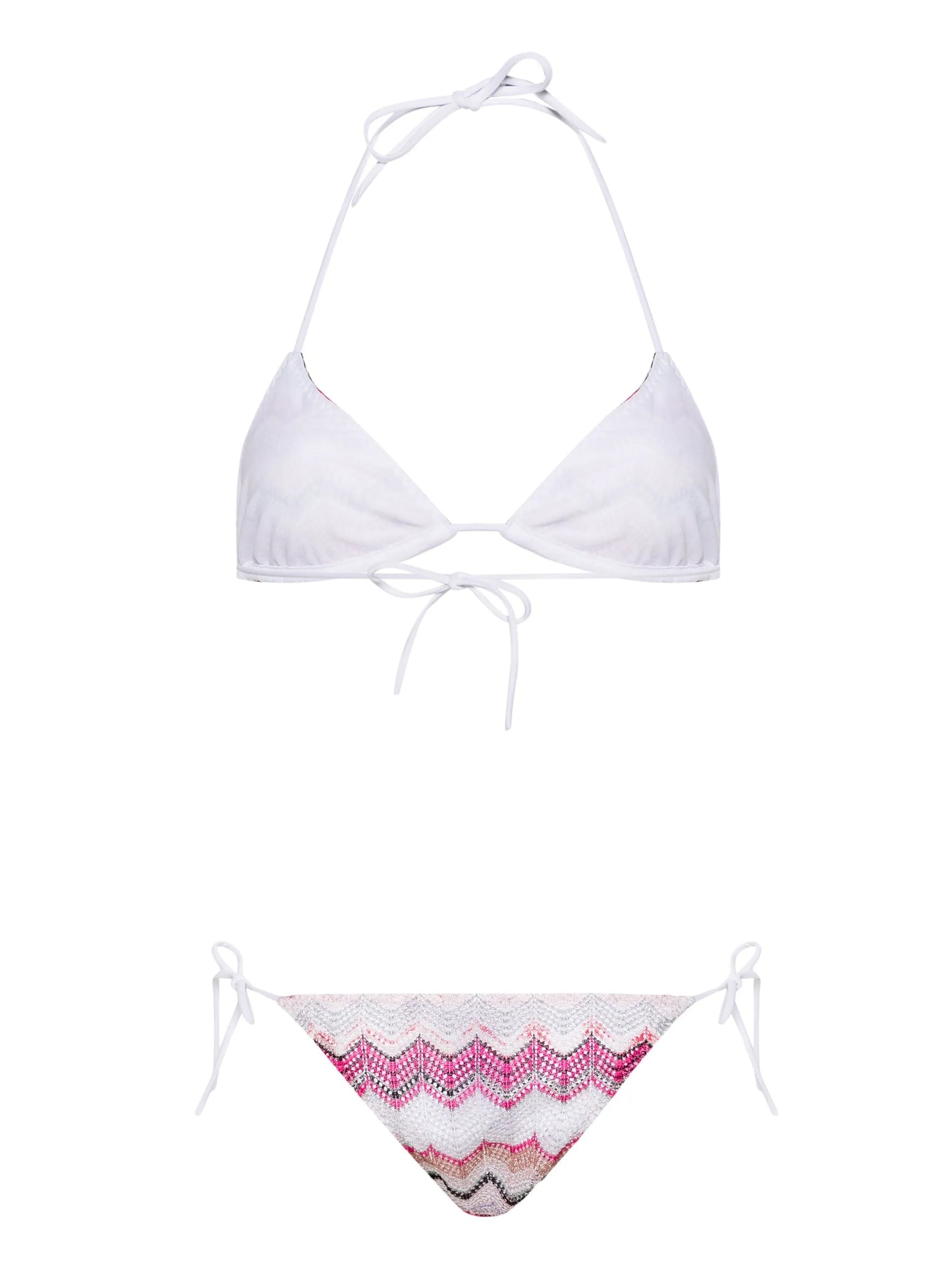 zigzag crochet-knit bikini