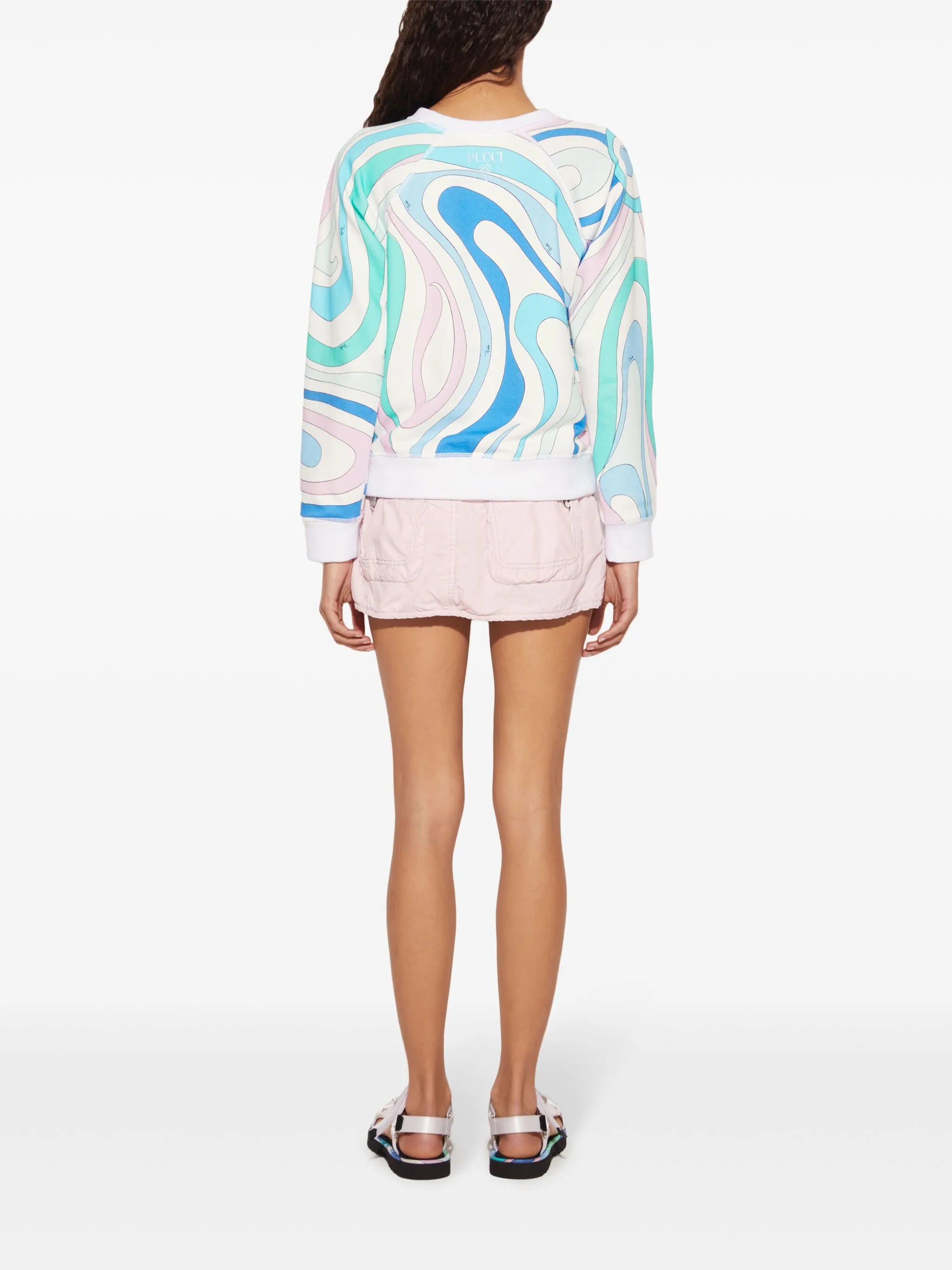 Marmo-print cotton sweatshirt