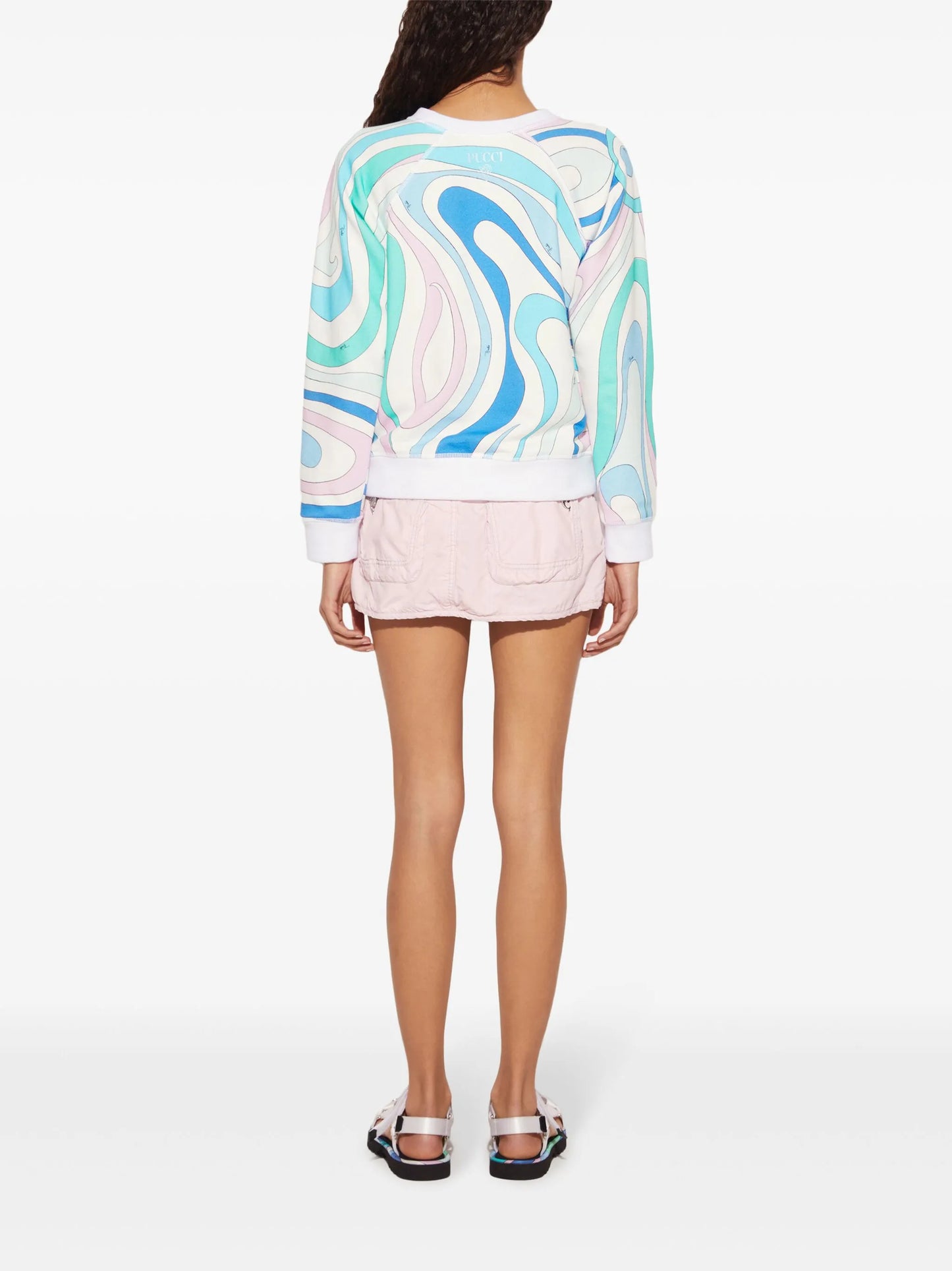 Marmo-print cotton sweatshirt