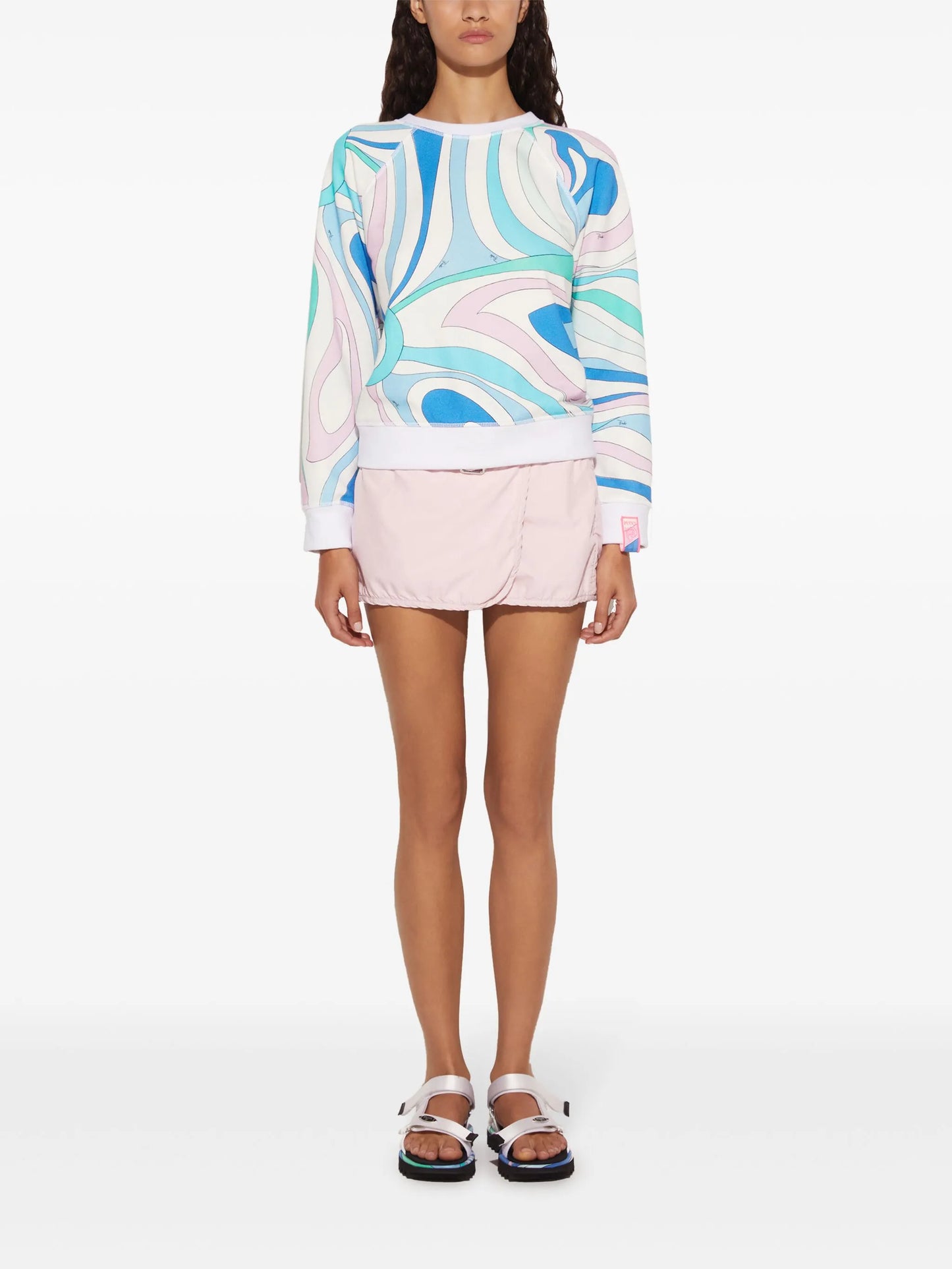 Marmo-print cotton sweatshirt