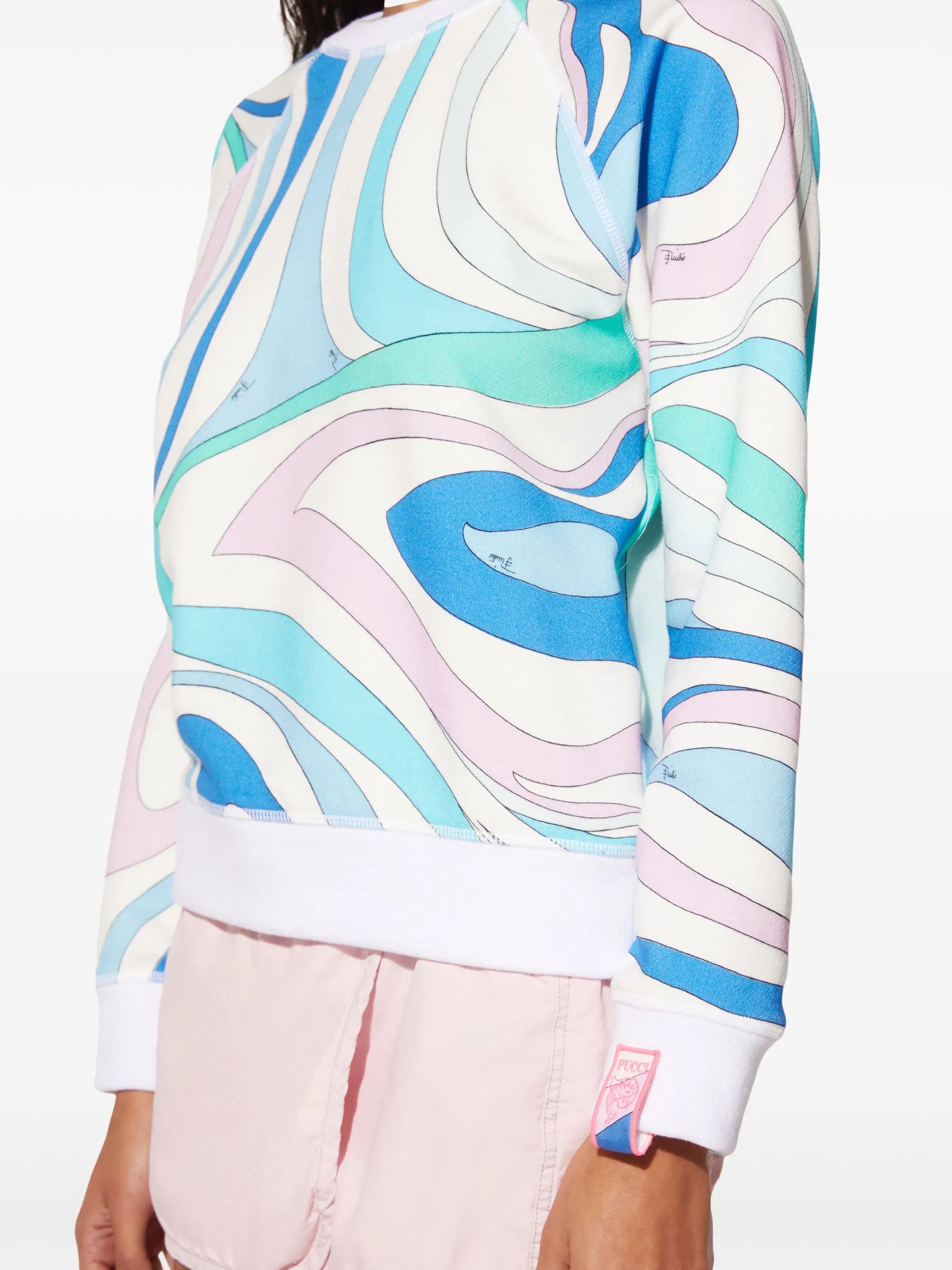 Marmo-print cotton sweatshirt