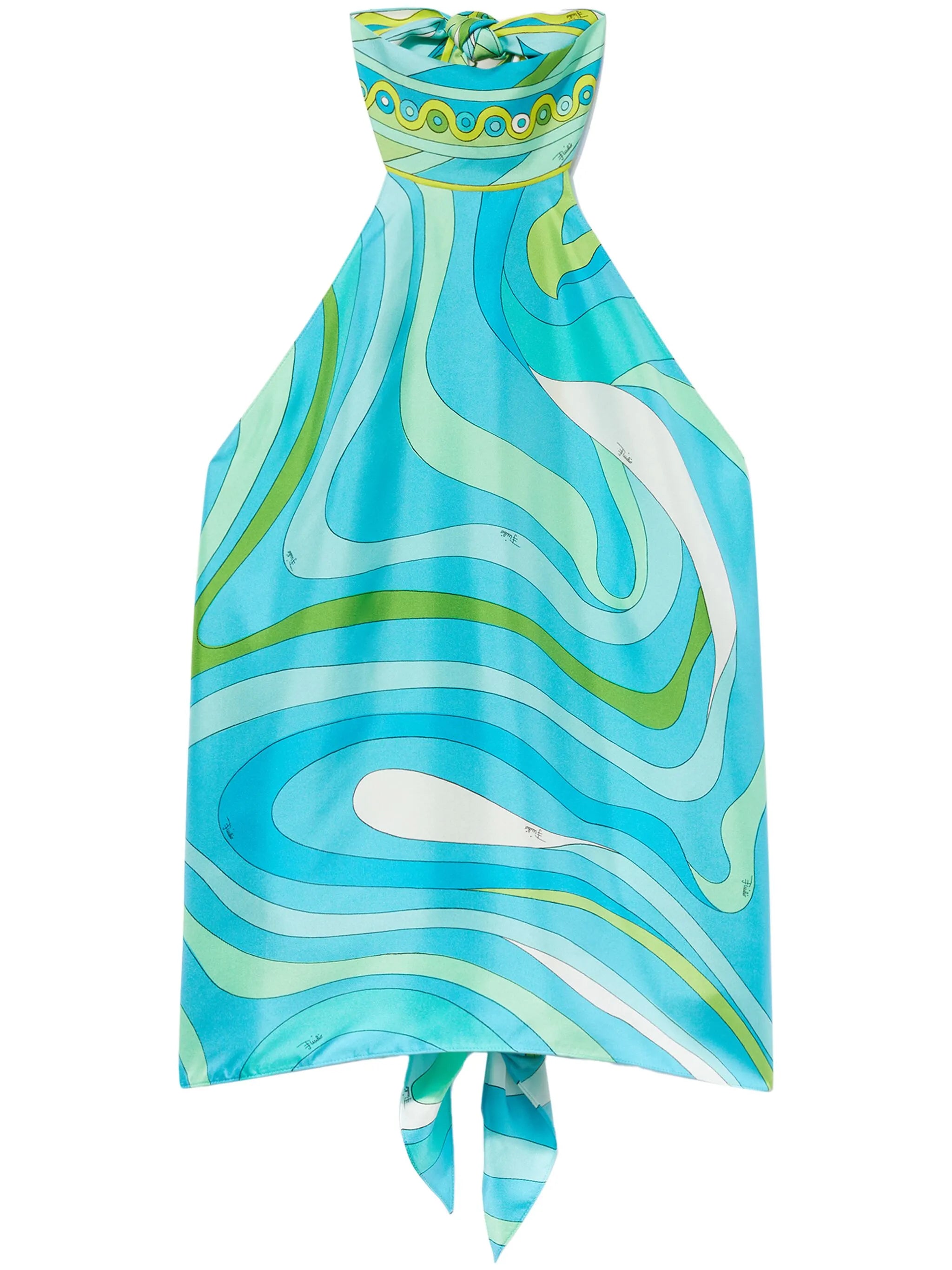 Marmo-print silk top