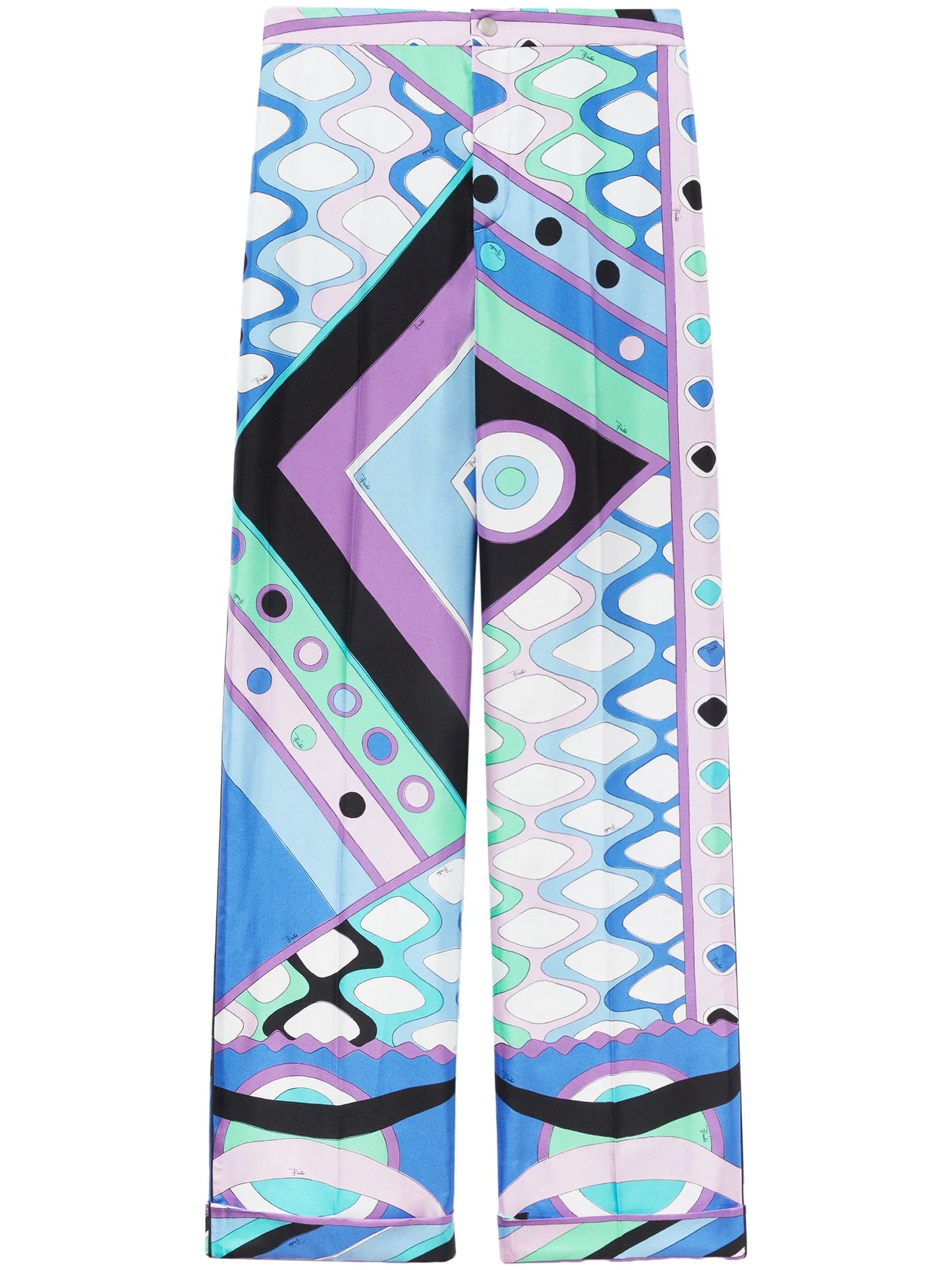 Vivara-print silk trousers