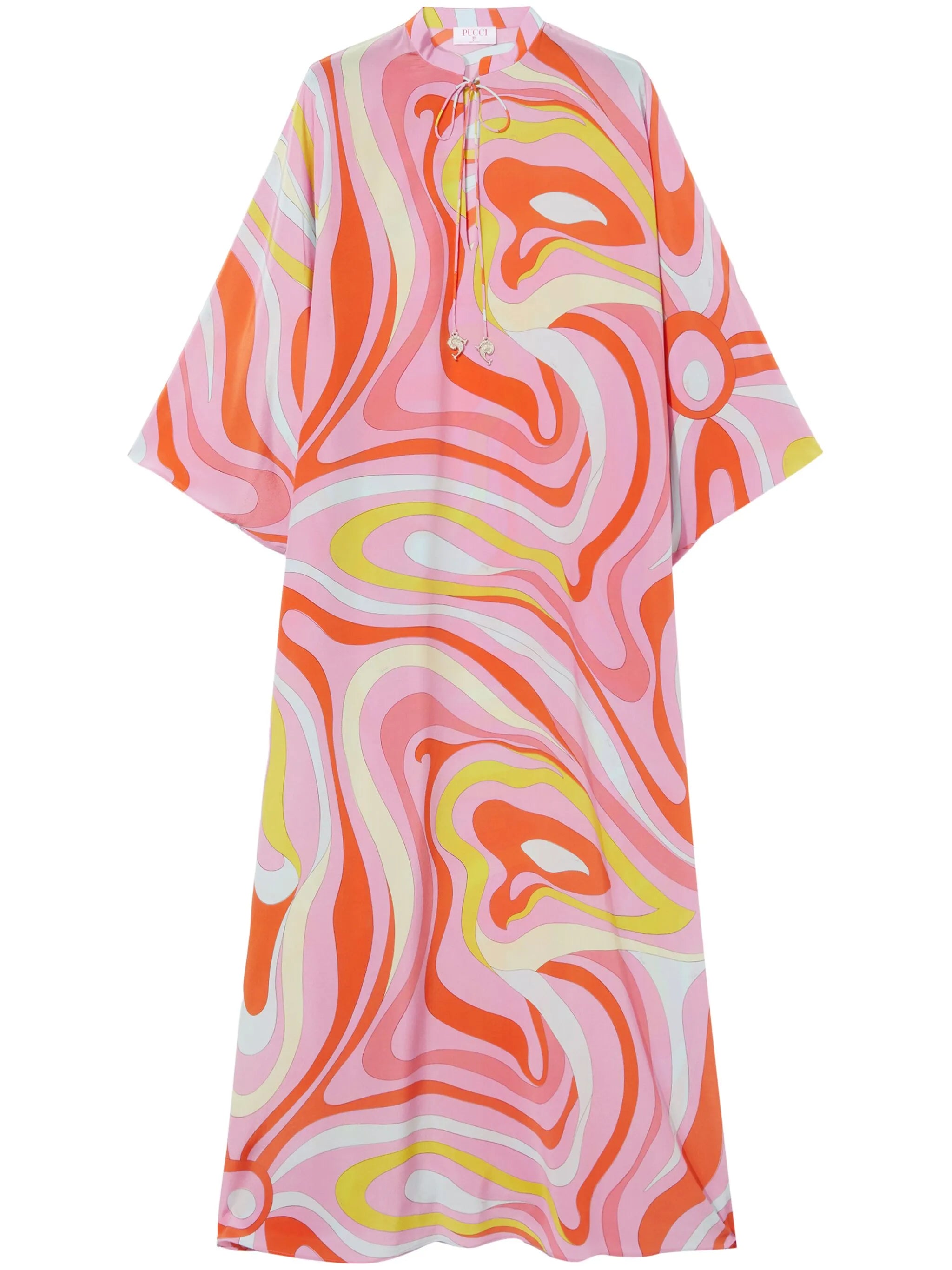 Marmo-print silk maxi dress