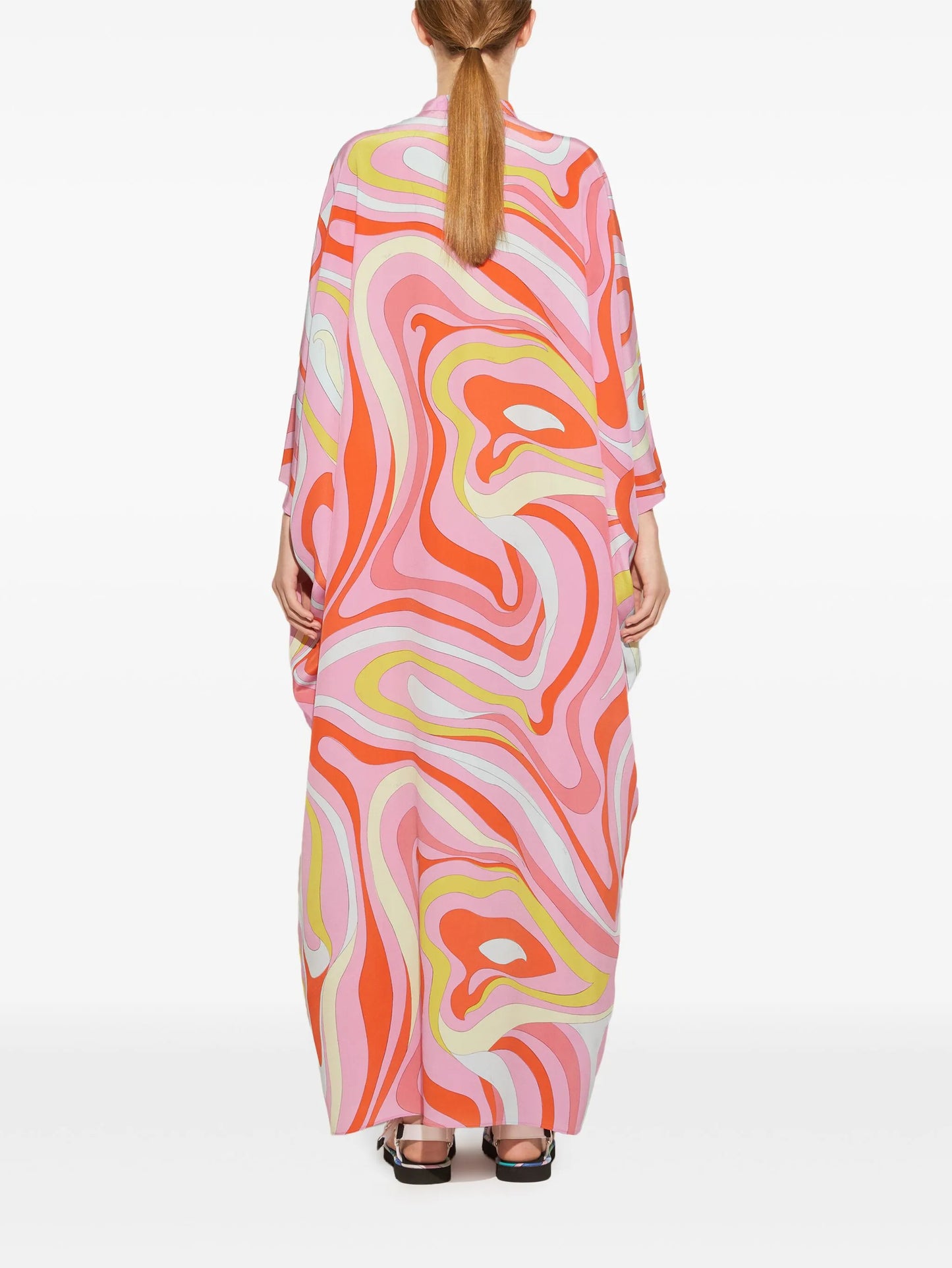 Marmo-print silk maxi dress