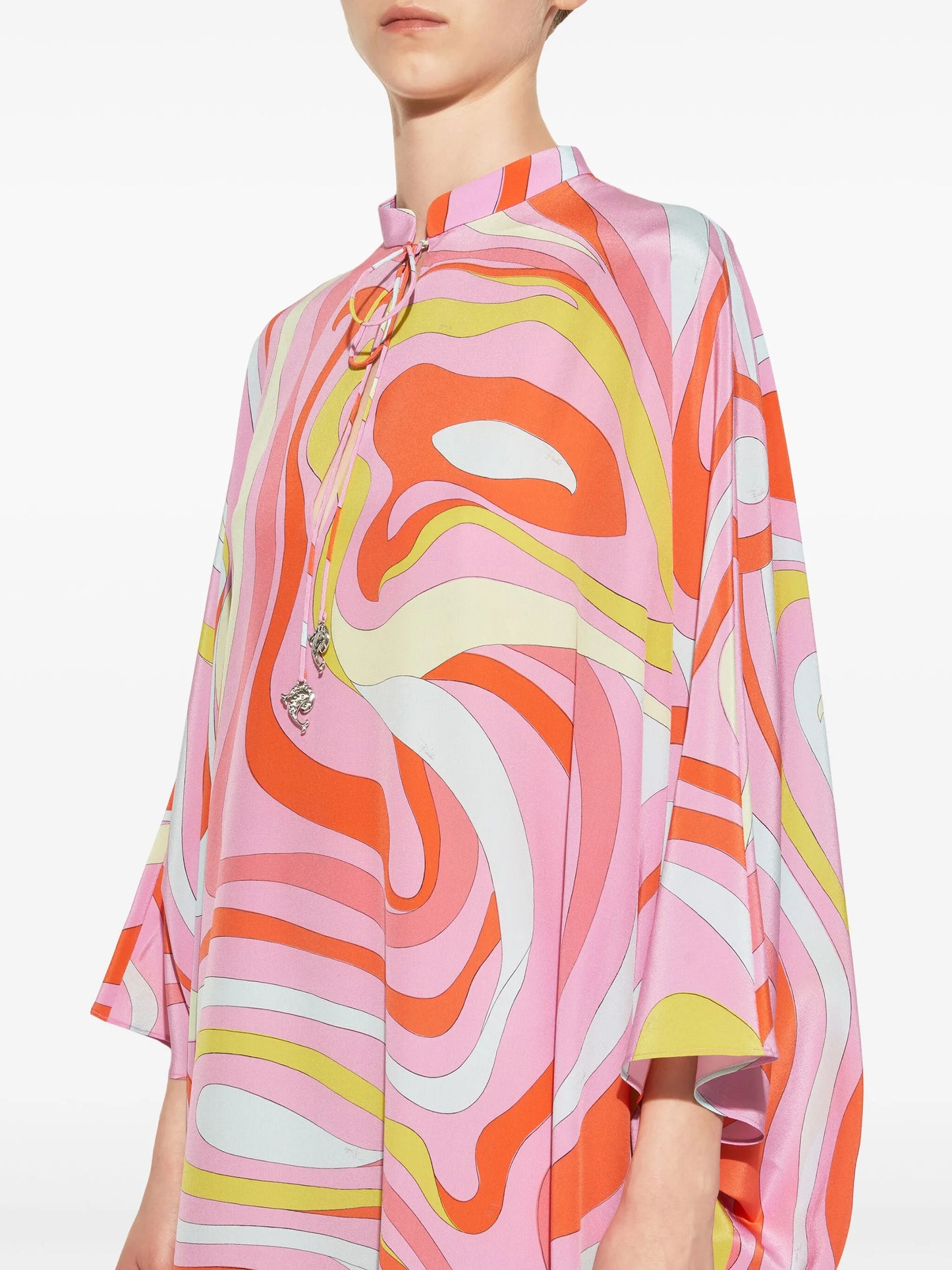 Marmo-print silk maxi dress