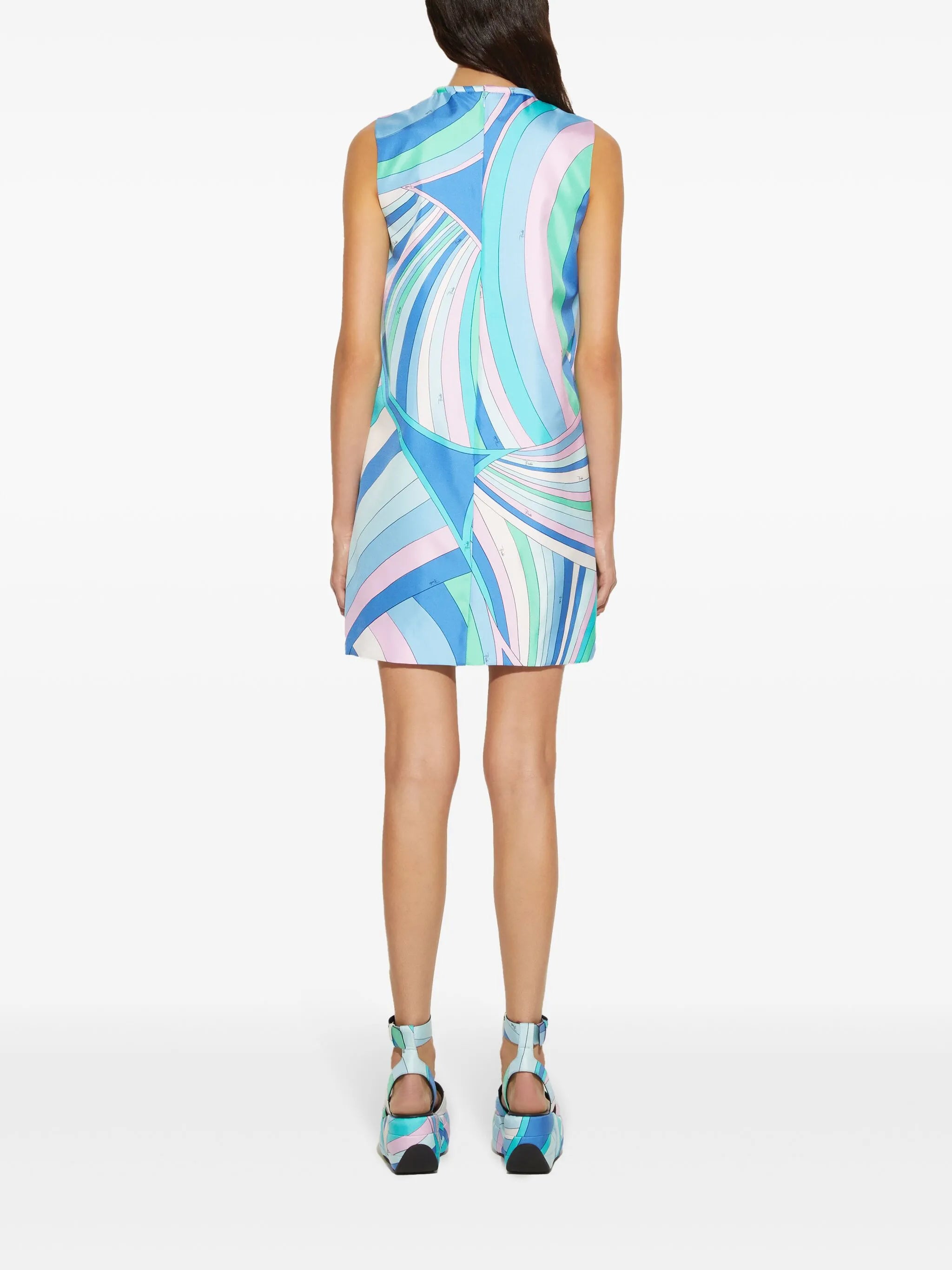 Iride-print silk minidress