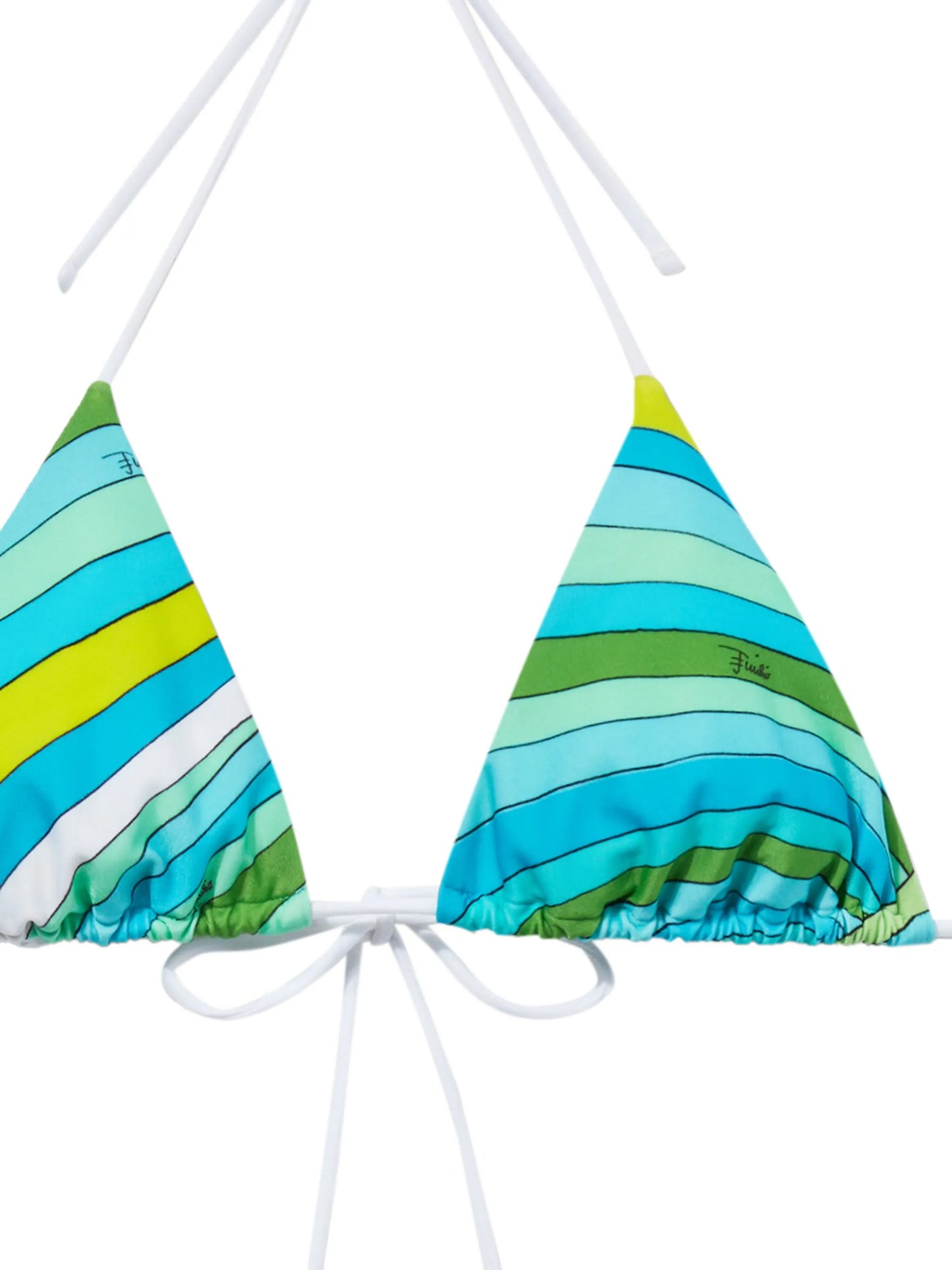 Iride-print triangle bikini top