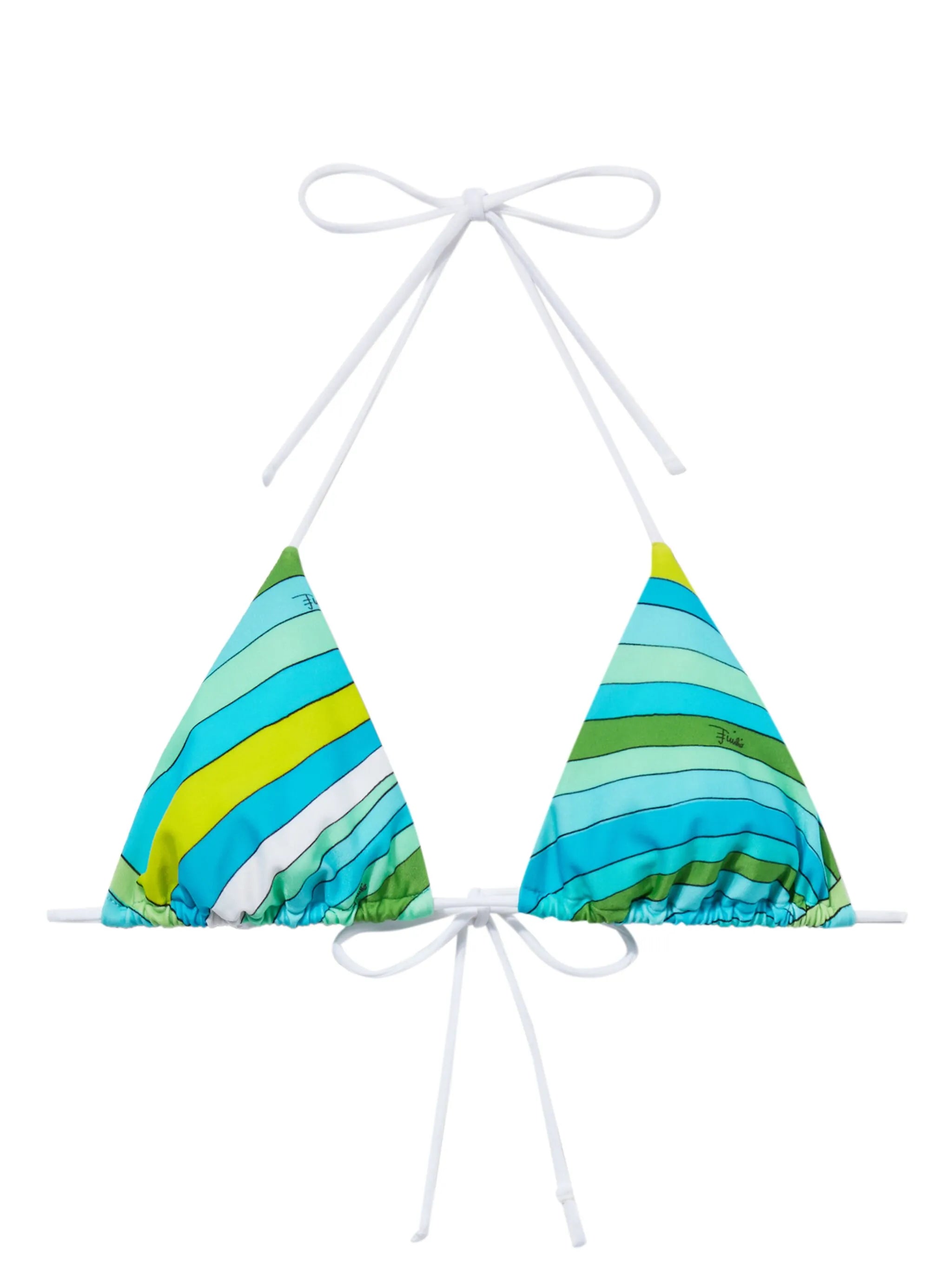 Iride-print triangle bikini top