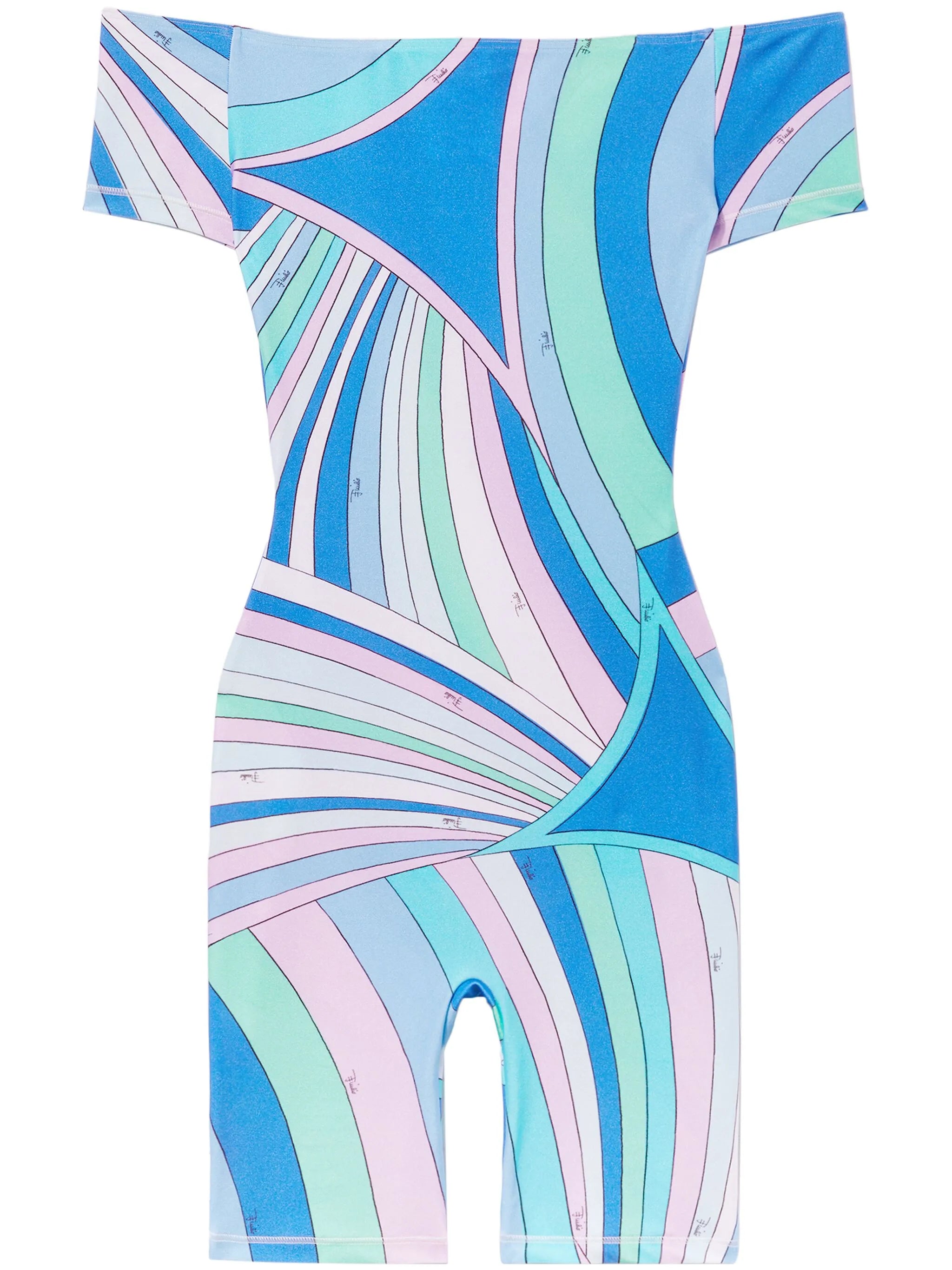 Iride-Print off-shoulder jumpsuit