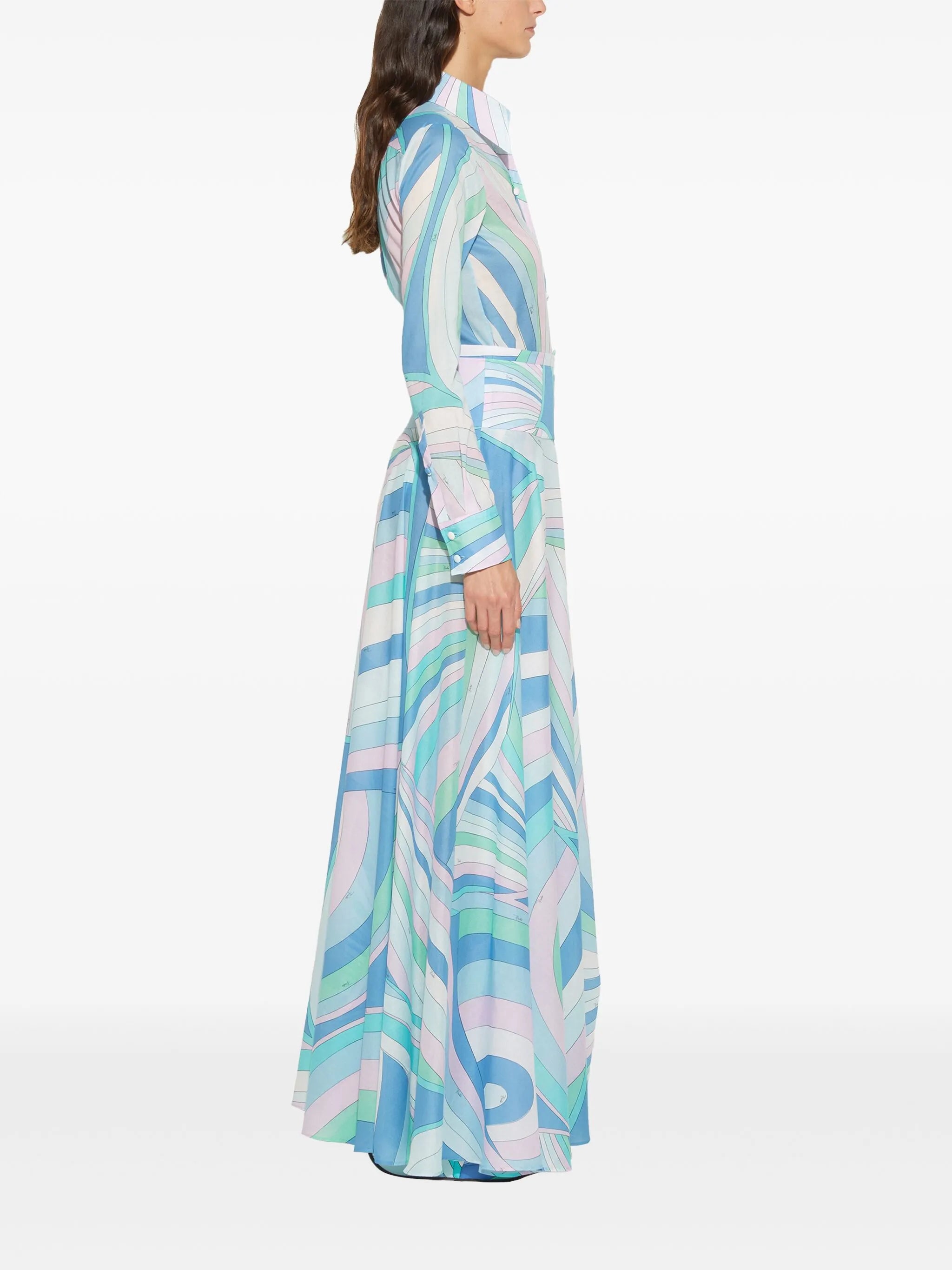 Iride print long skirt