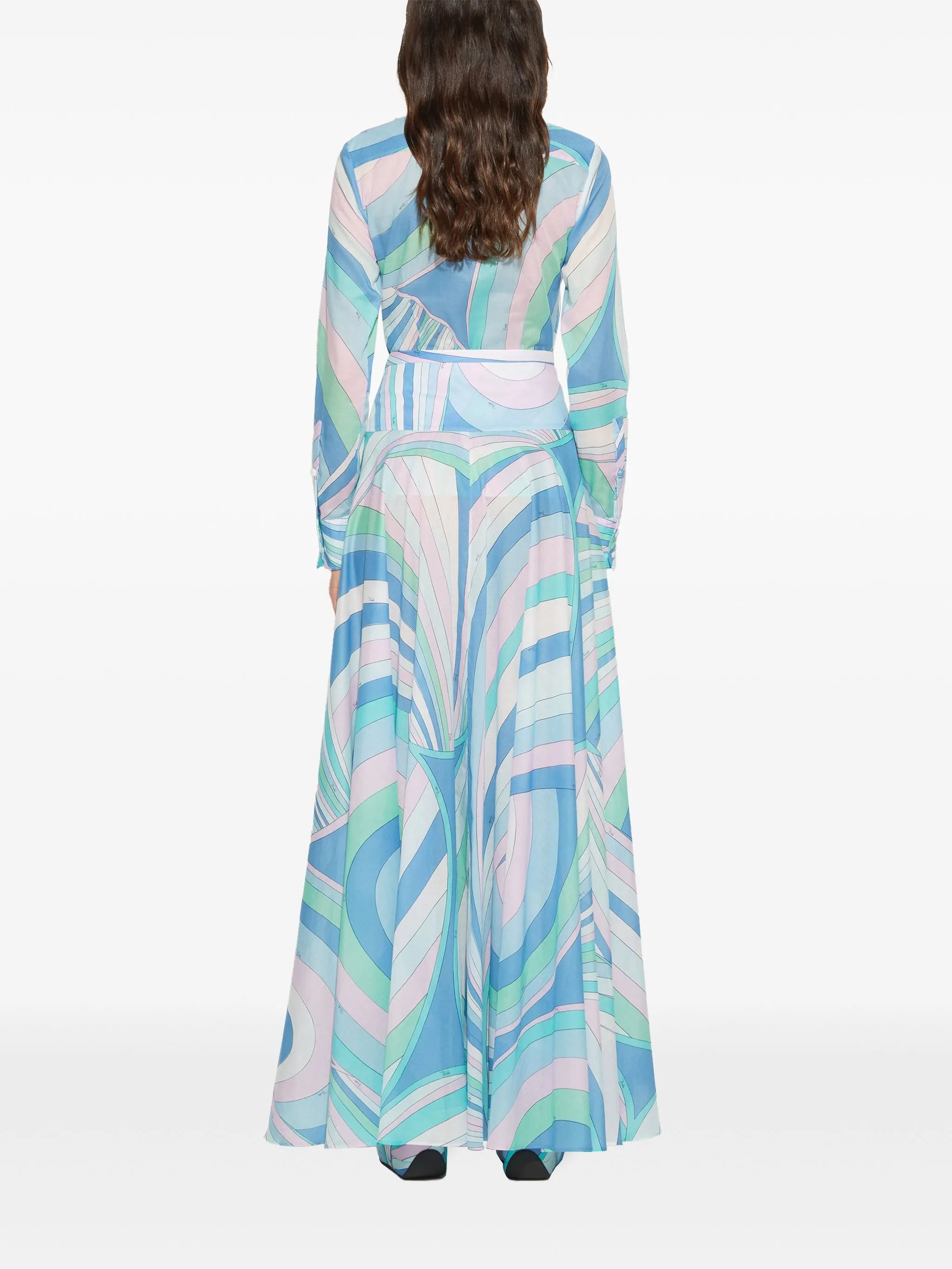 Iride print long skirt