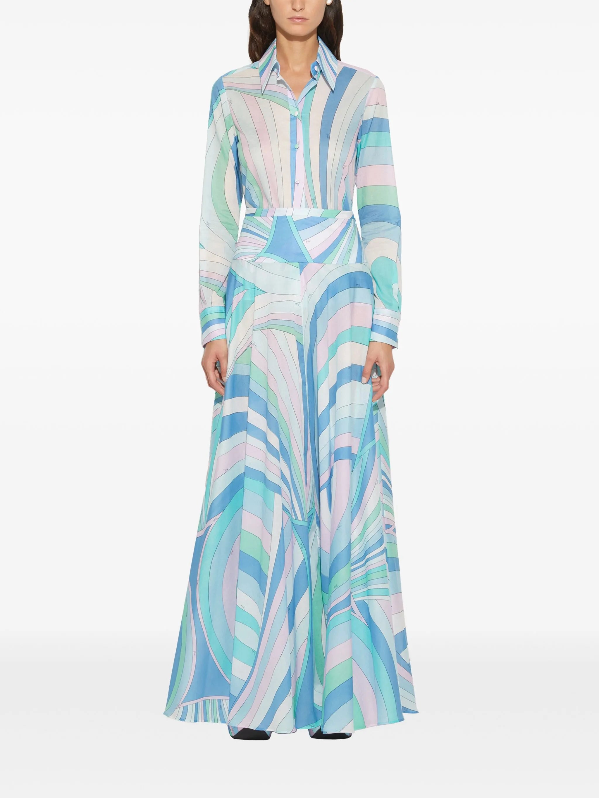 Iride print long skirt