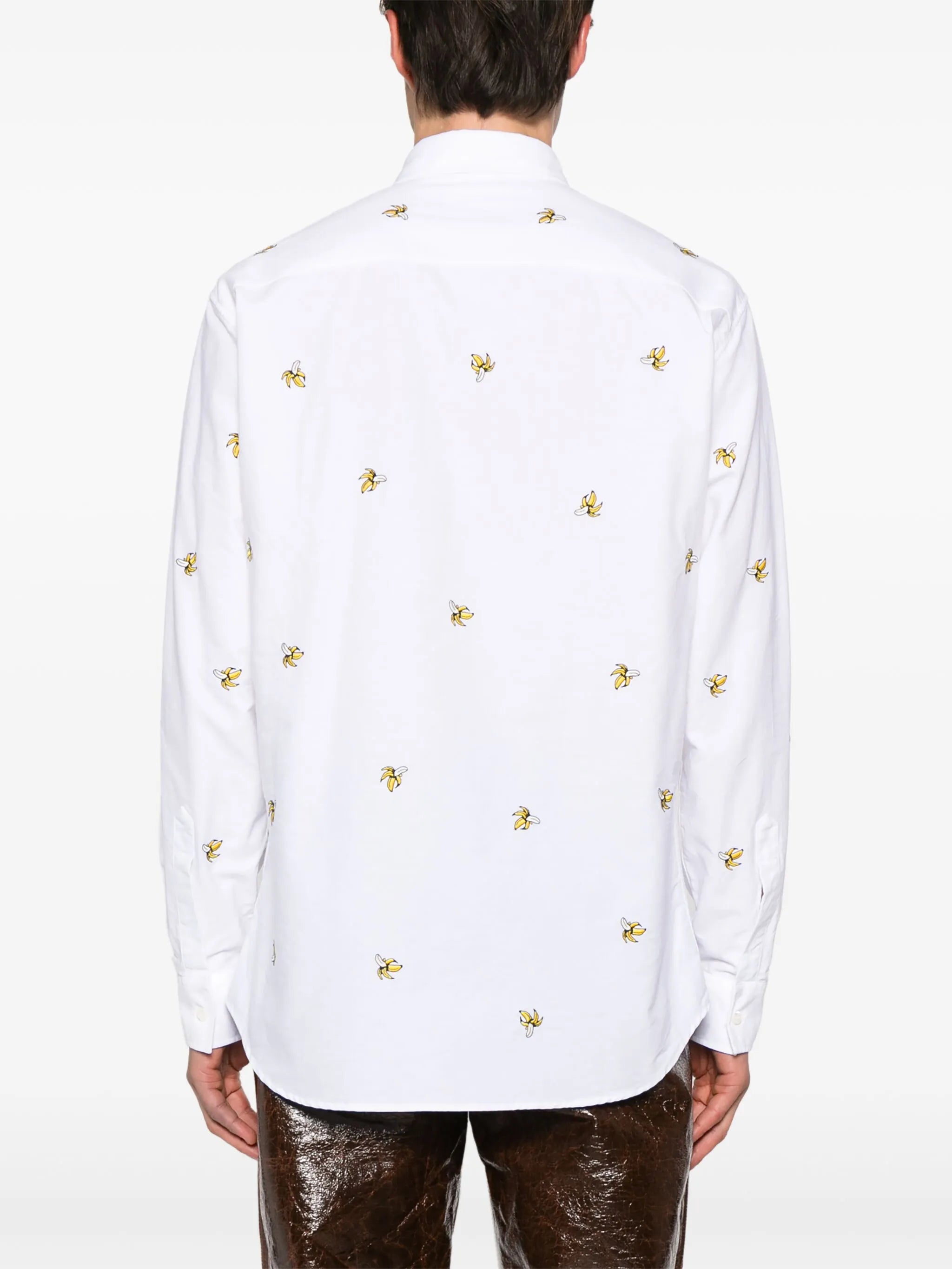 fruit-embroidered cotton shirt