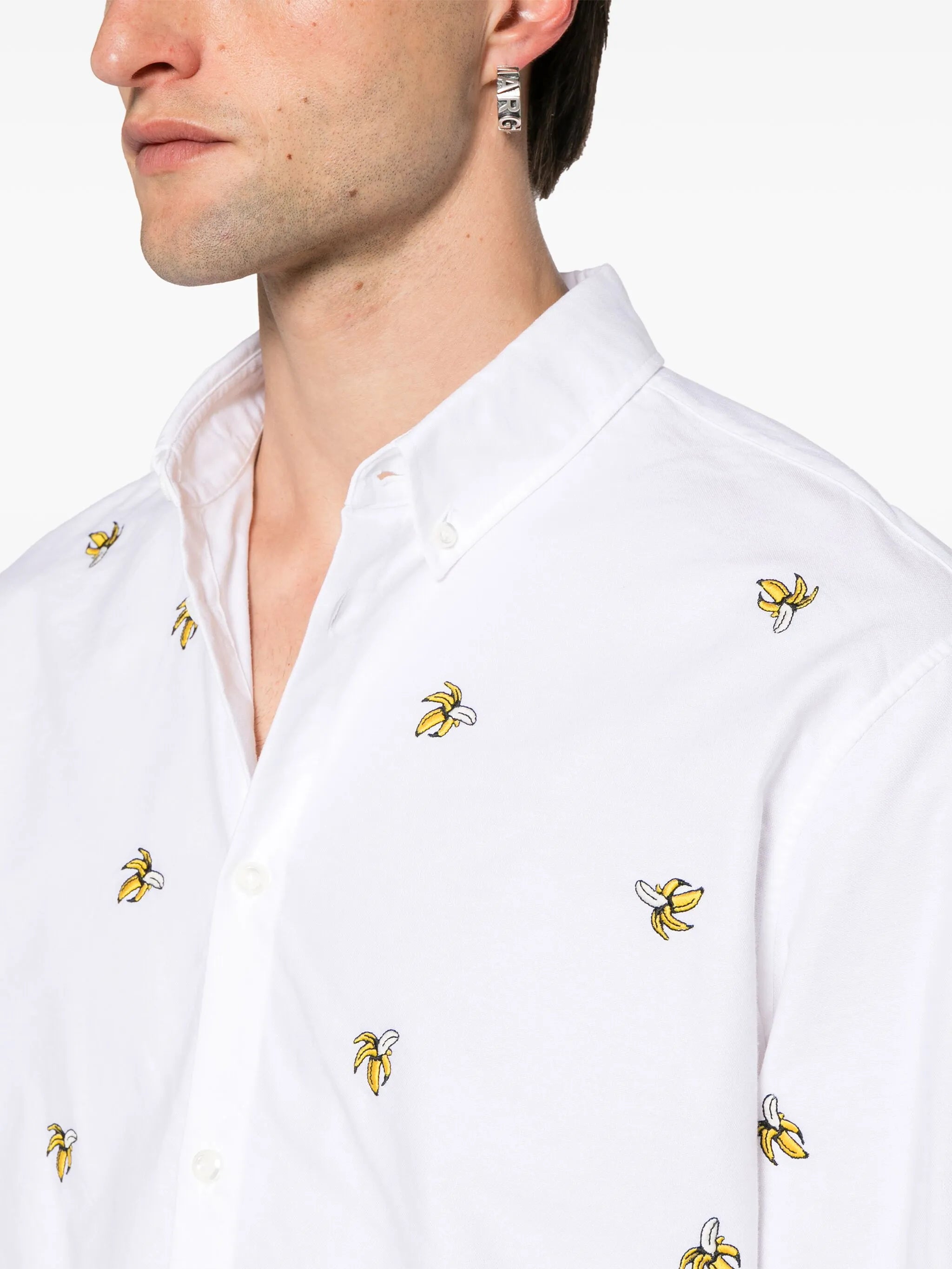 fruit-embroidered cotton shirt