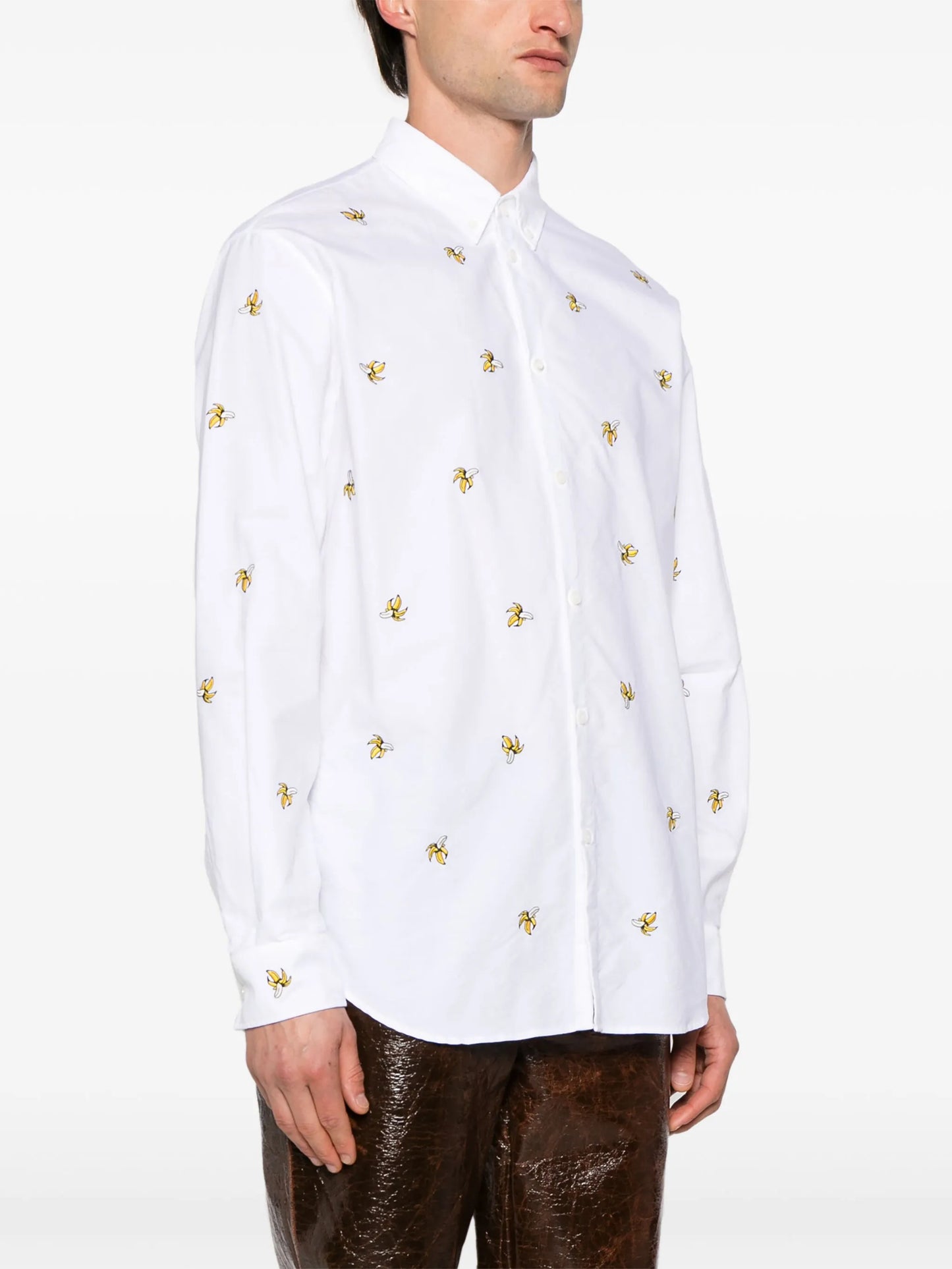 fruit-embroidered cotton shirt
