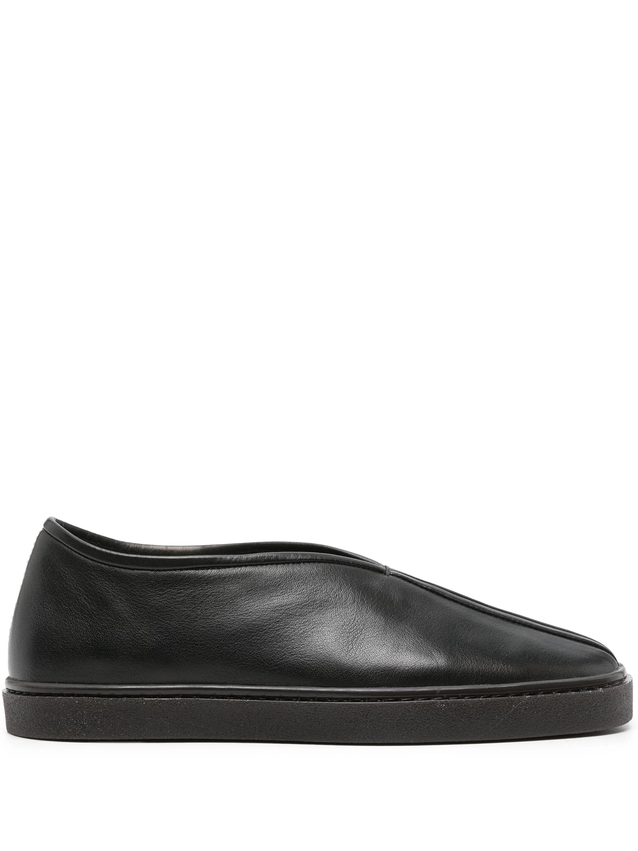 Piped leather sneakers