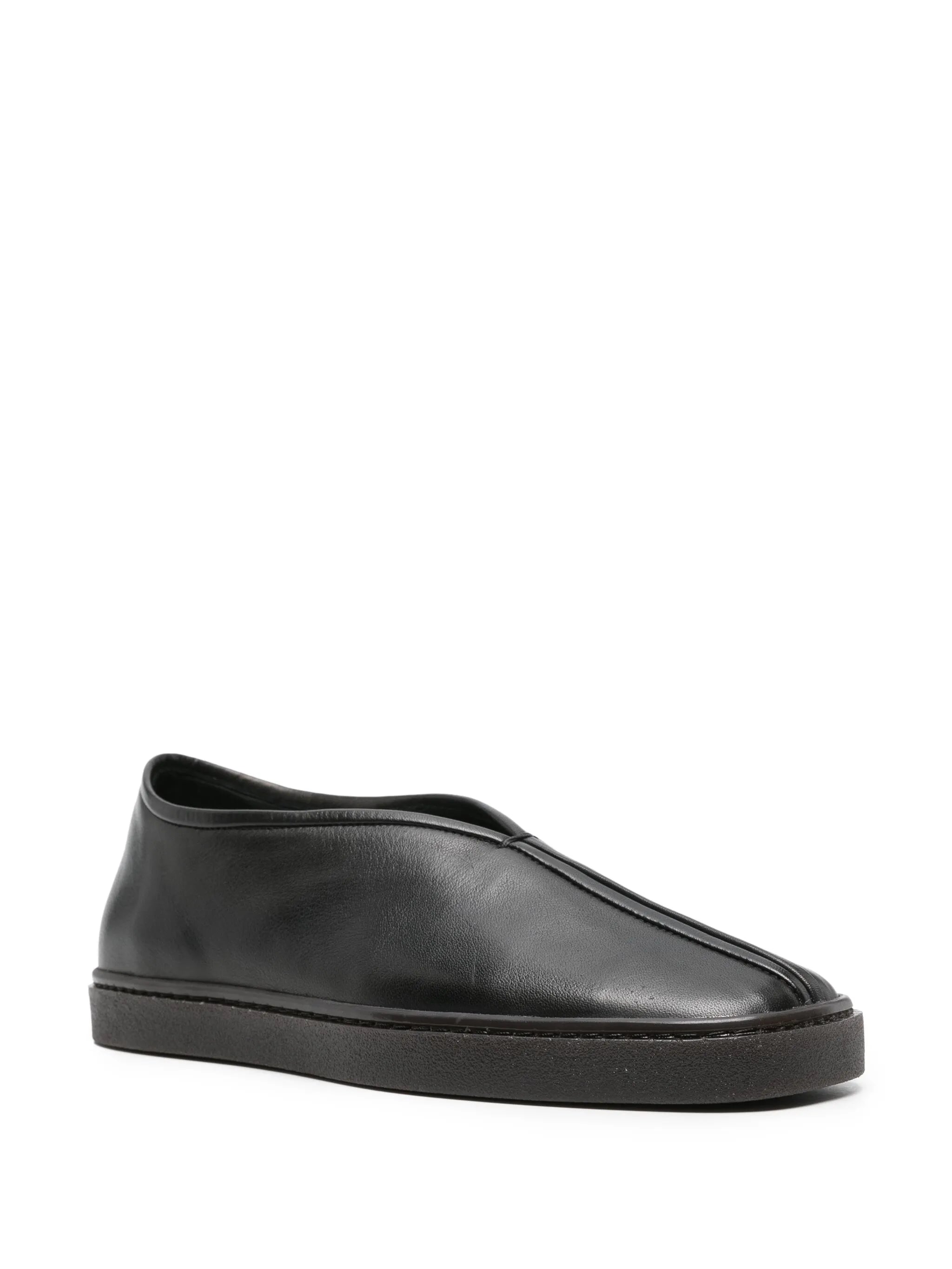 Piped leather sneakers