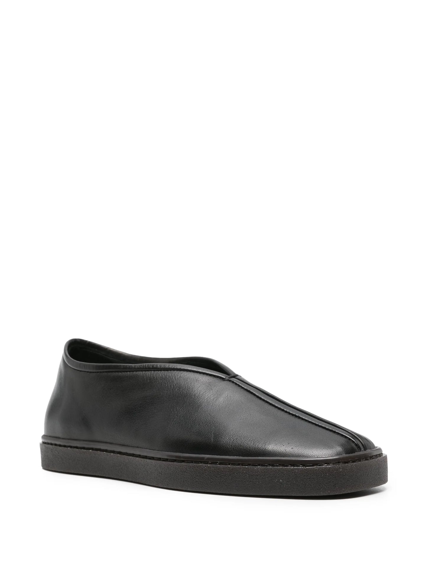 Piped leather sneakers