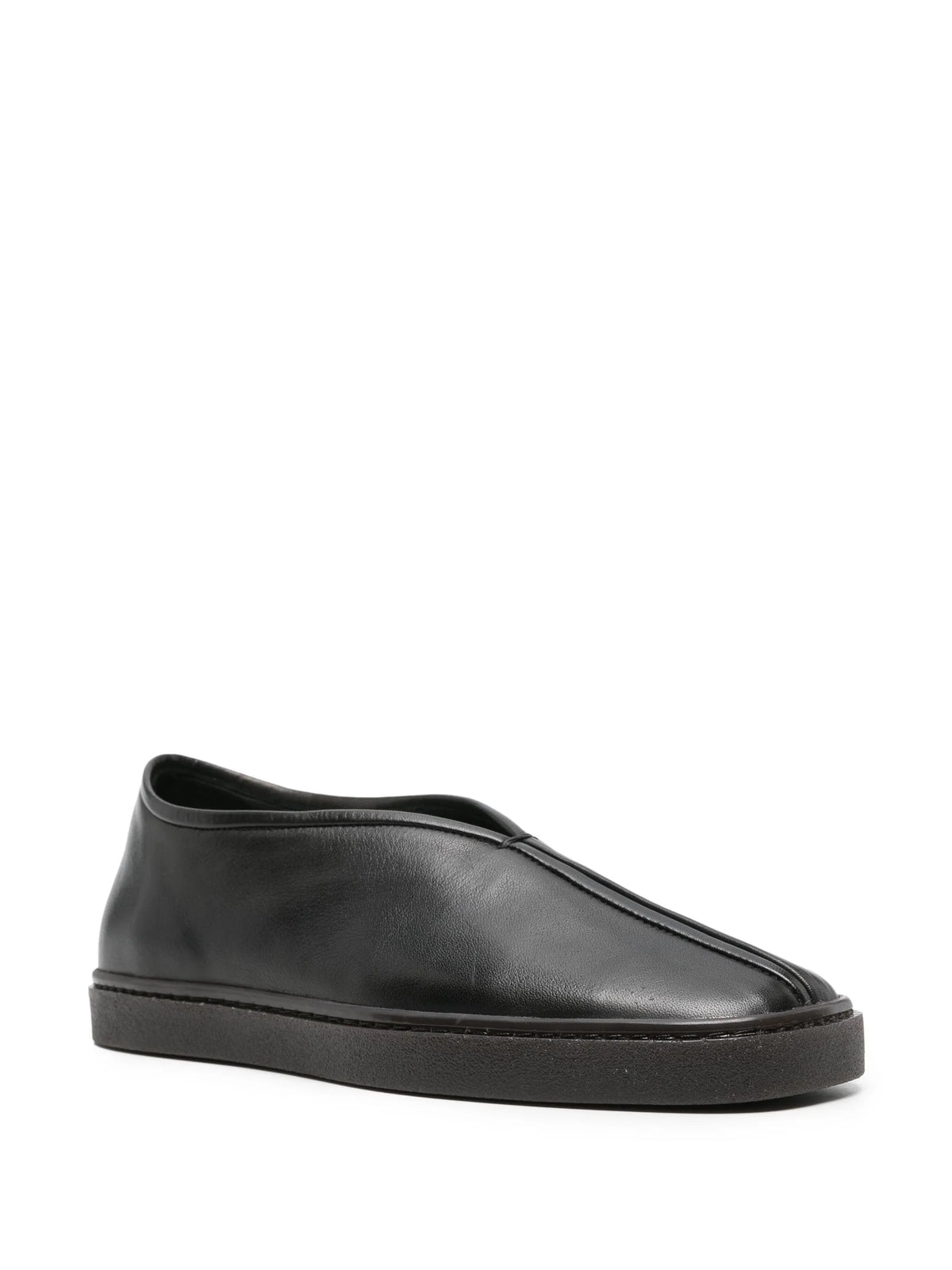 Piped leather sneakers