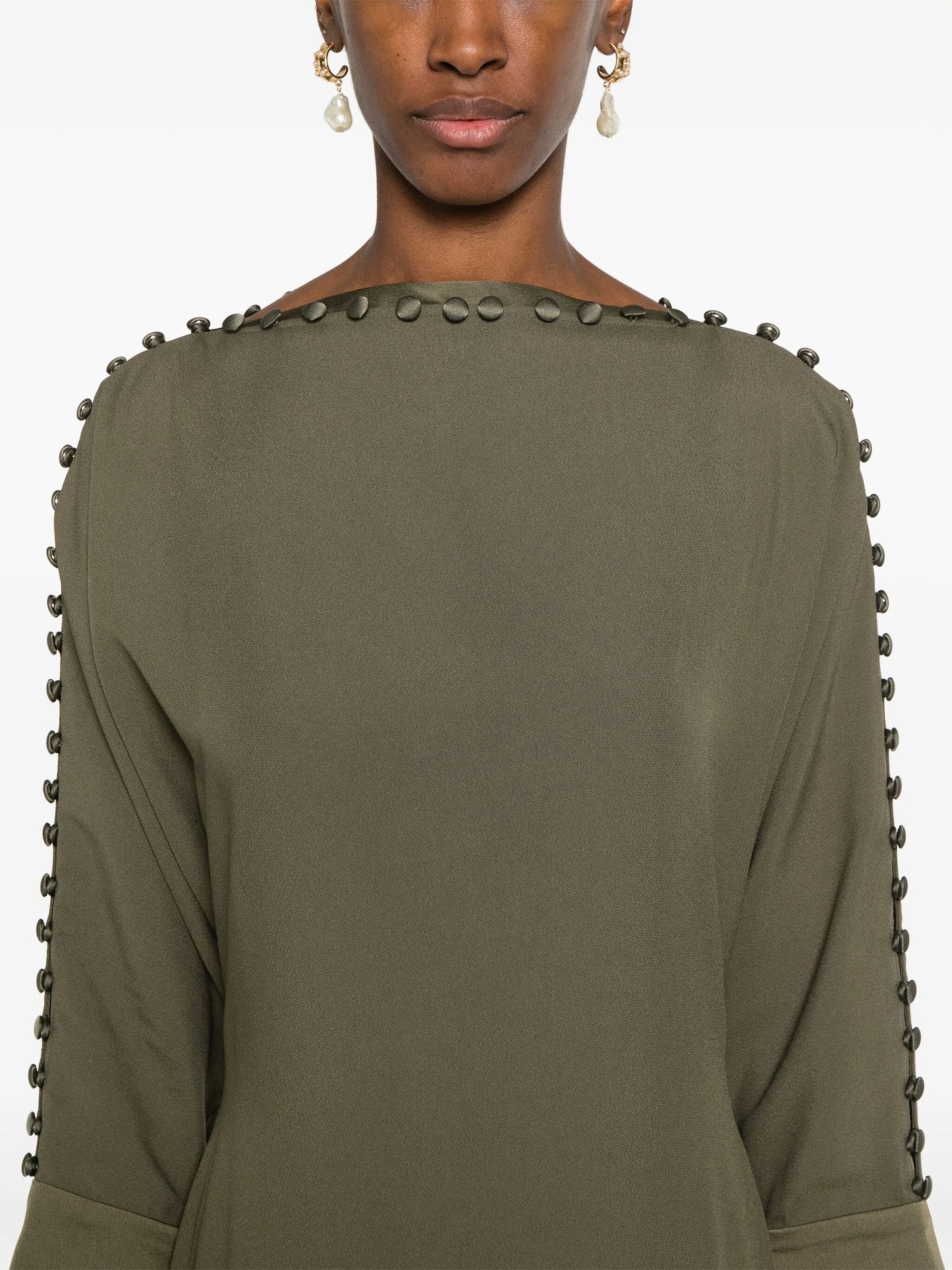 Mila decorative button-detail dress