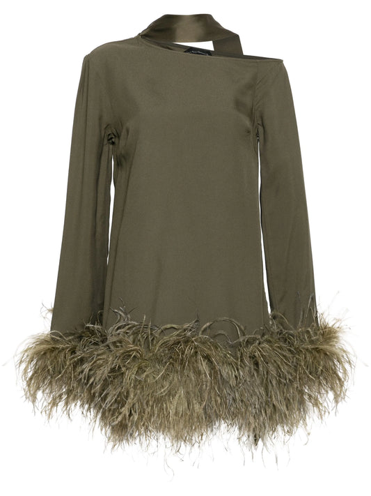 Adige feather-trim minidress
