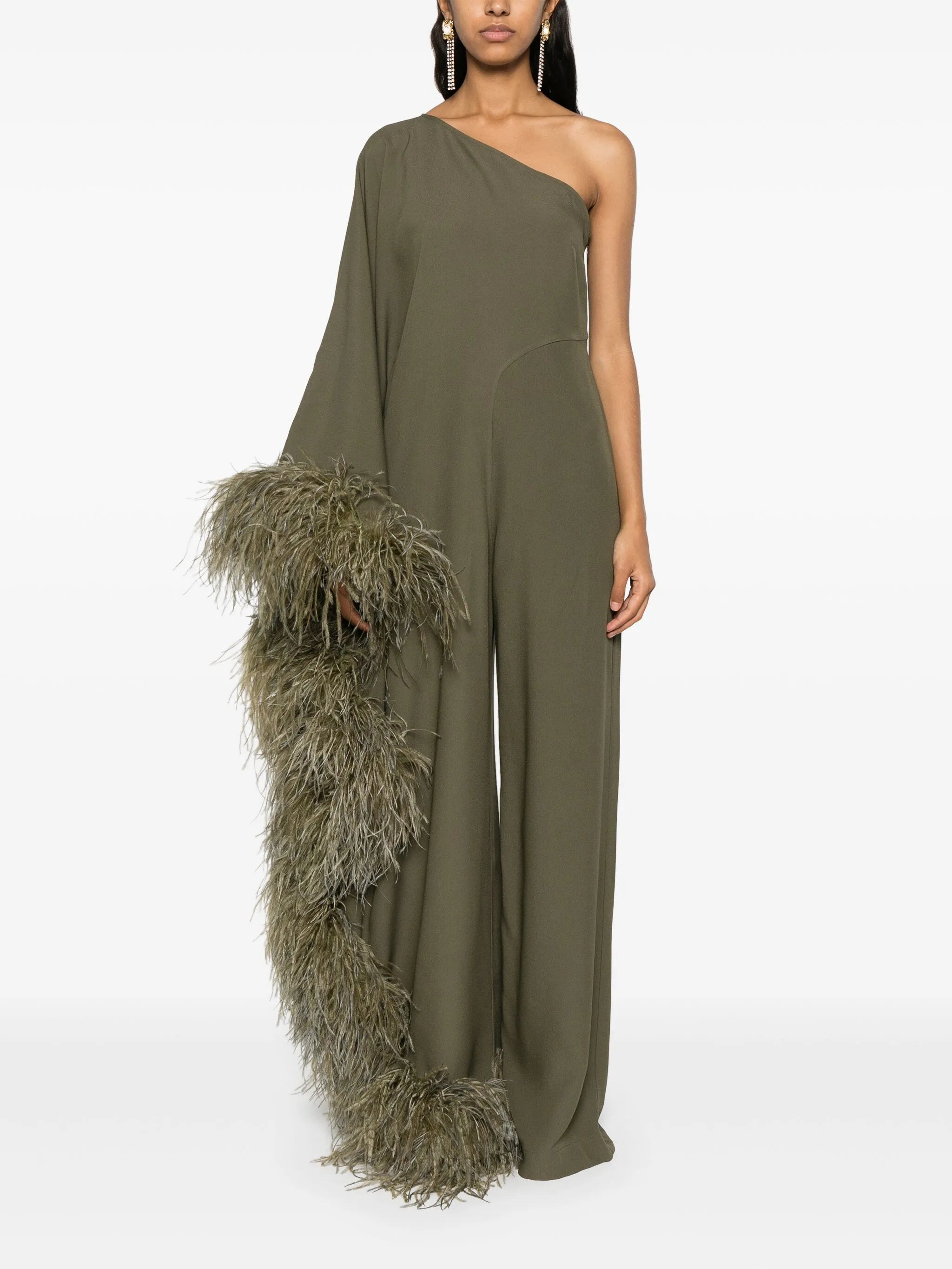 Ebro feather-trim jumpsuit