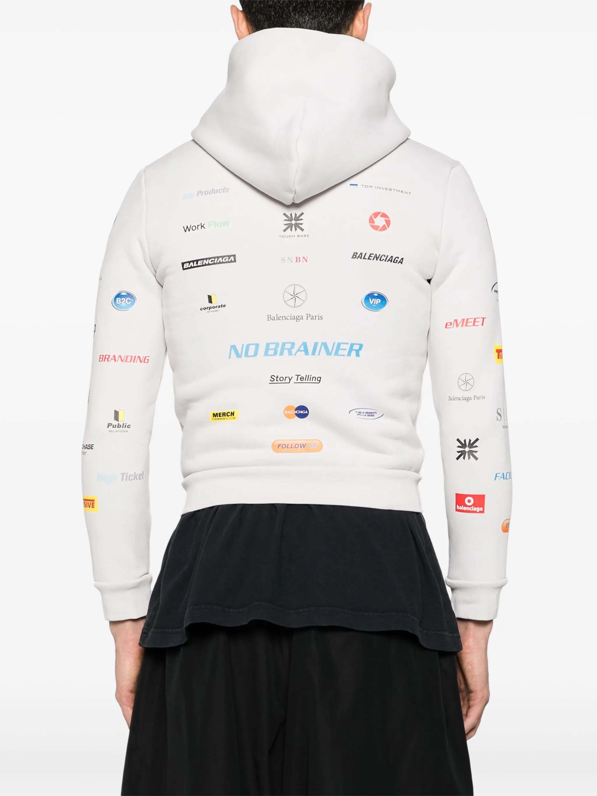 Business English logo-print hoodie