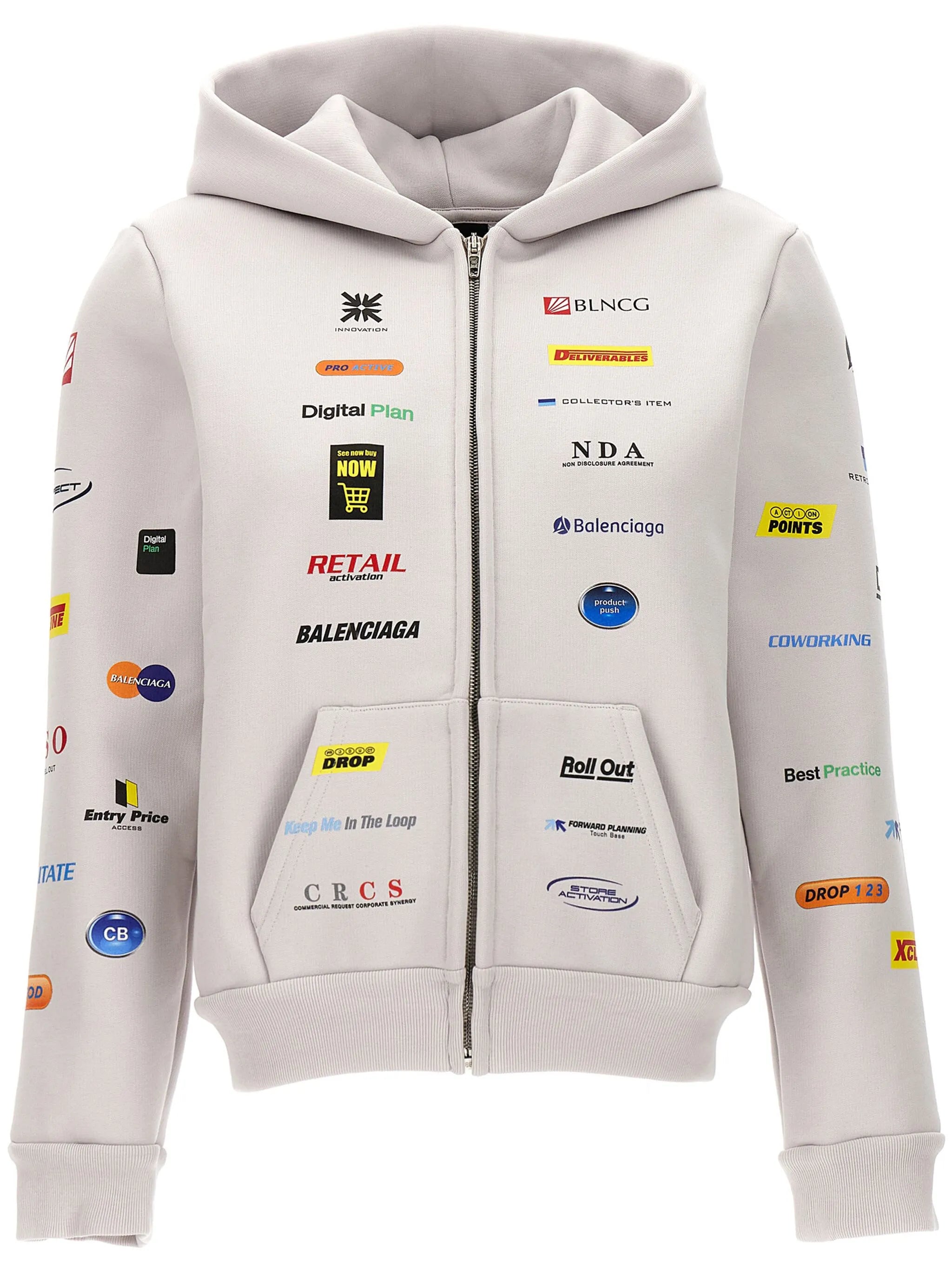 Business English logo-print hoodie