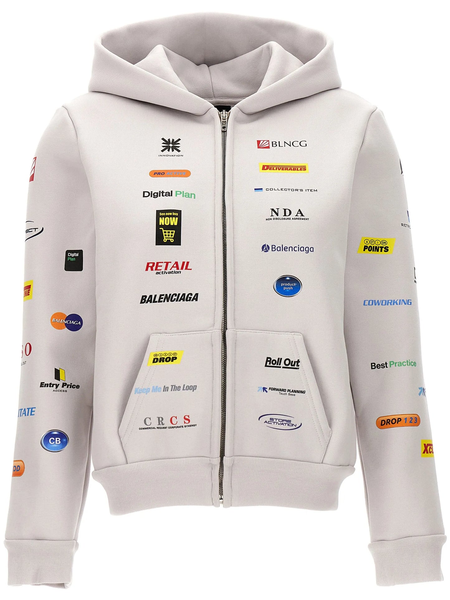 Business English logo-print hoodie