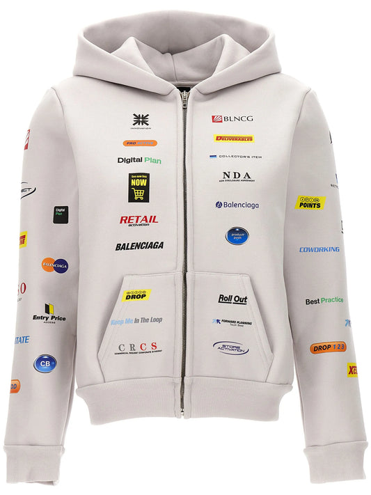 Business English logo-print hoodie
