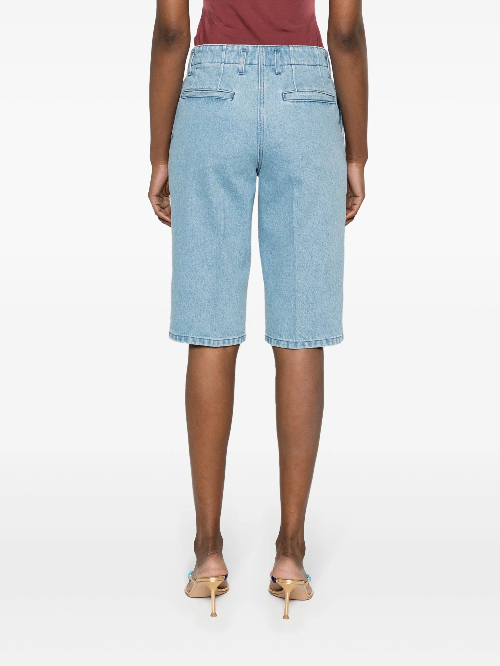 high-waist denim shorts