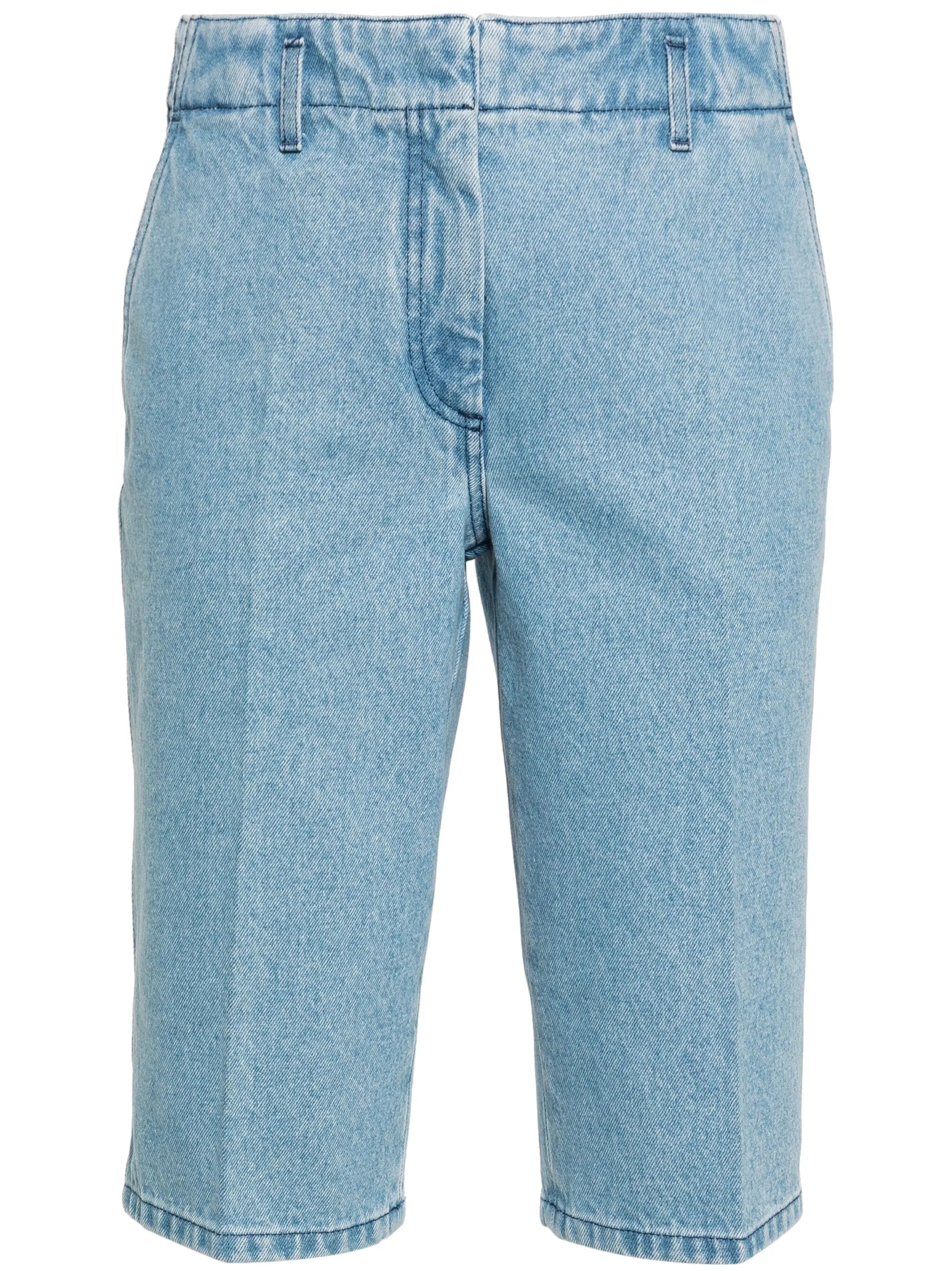 high-waist denim shorts