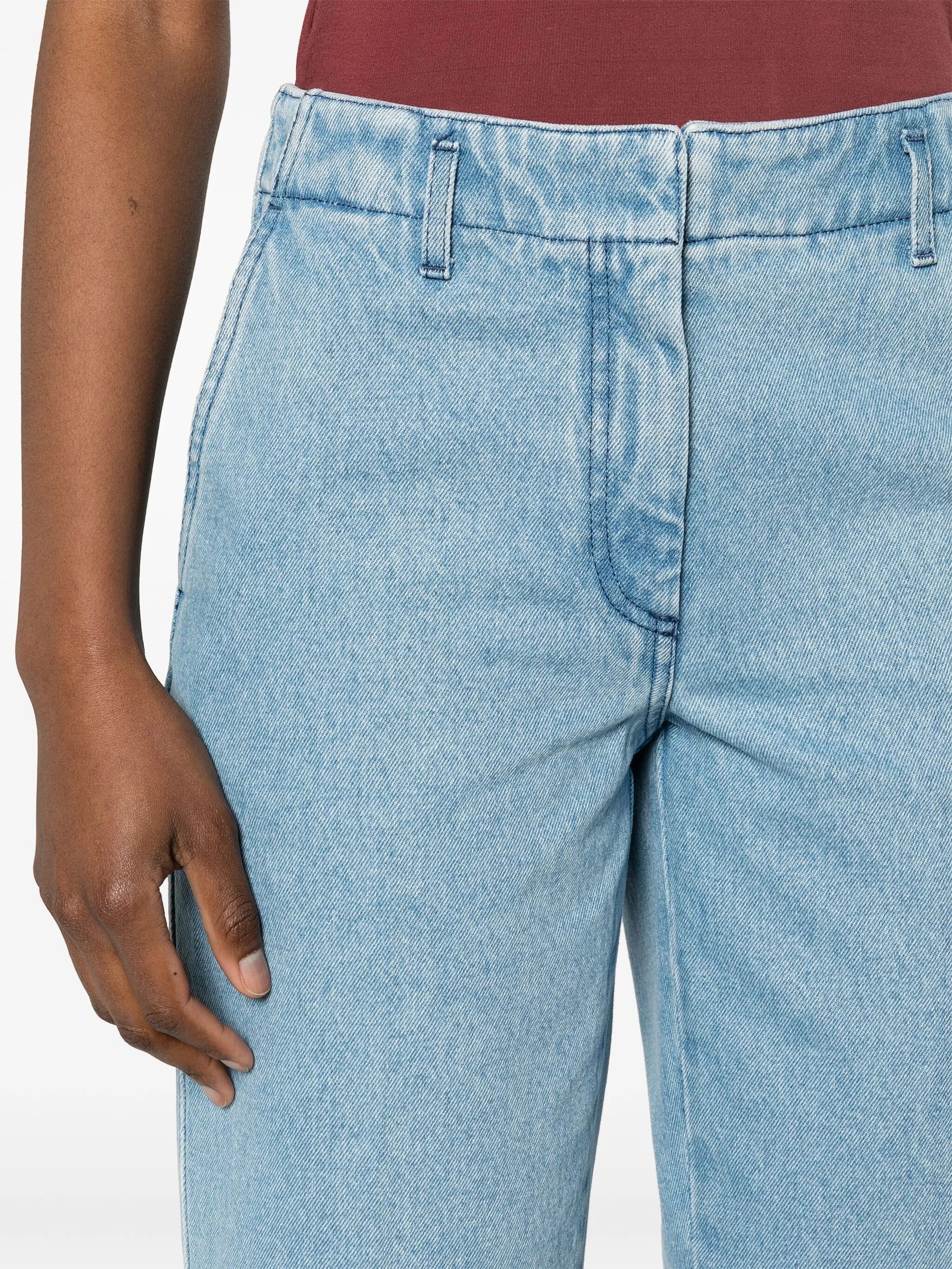 high-waist denim shorts