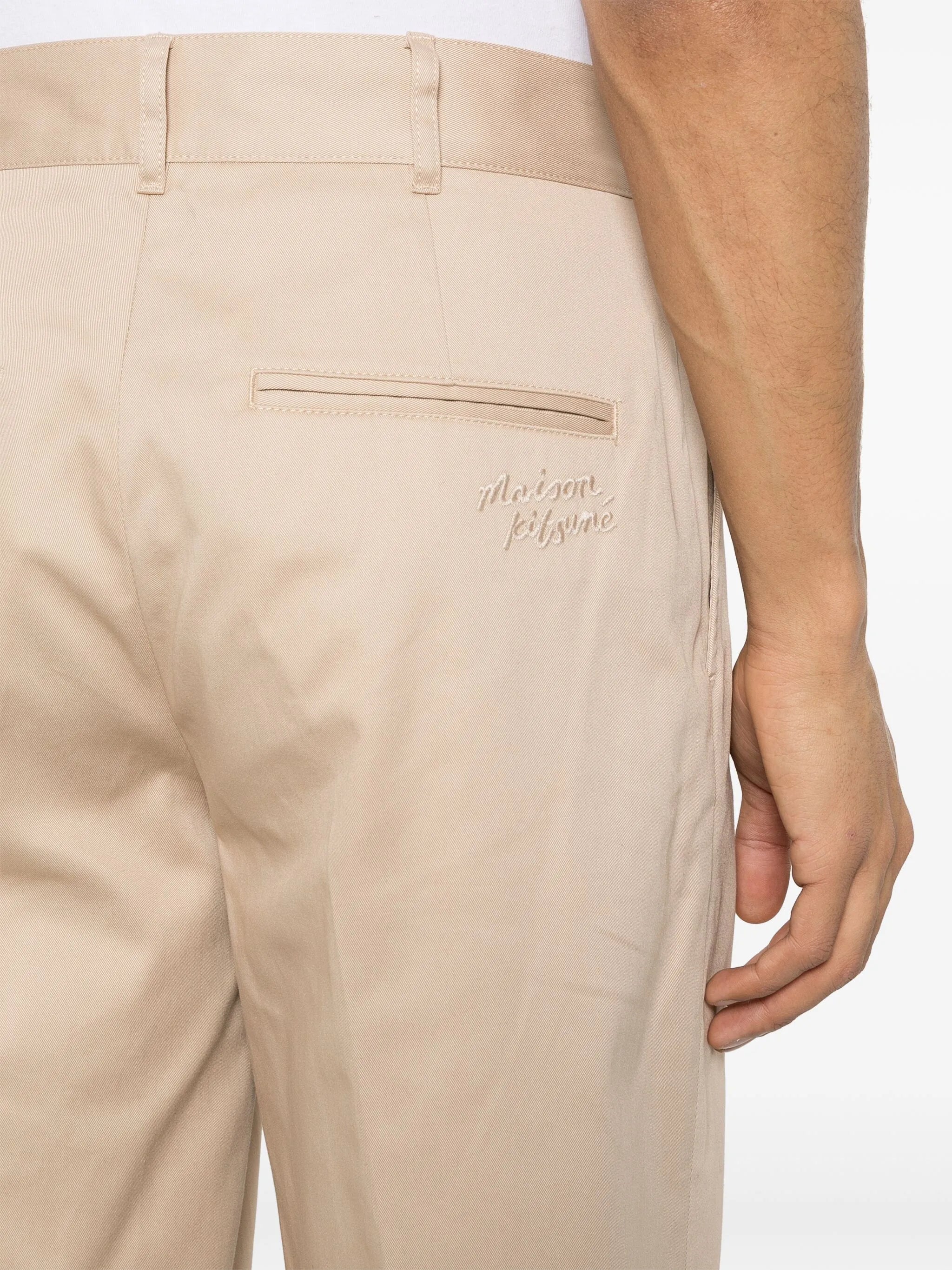 logo-embroidered cotton trousers