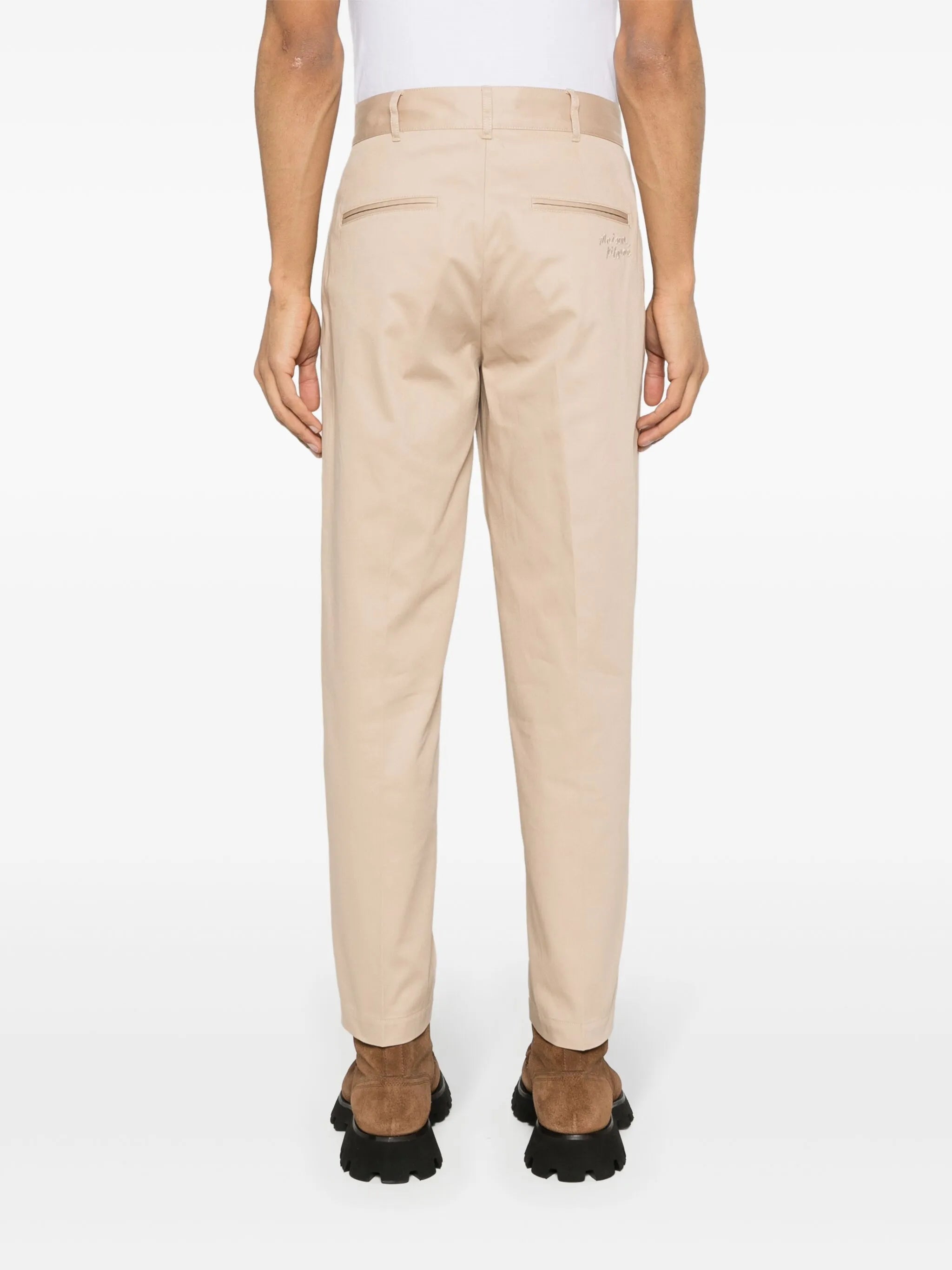 logo-embroidered cotton trousers