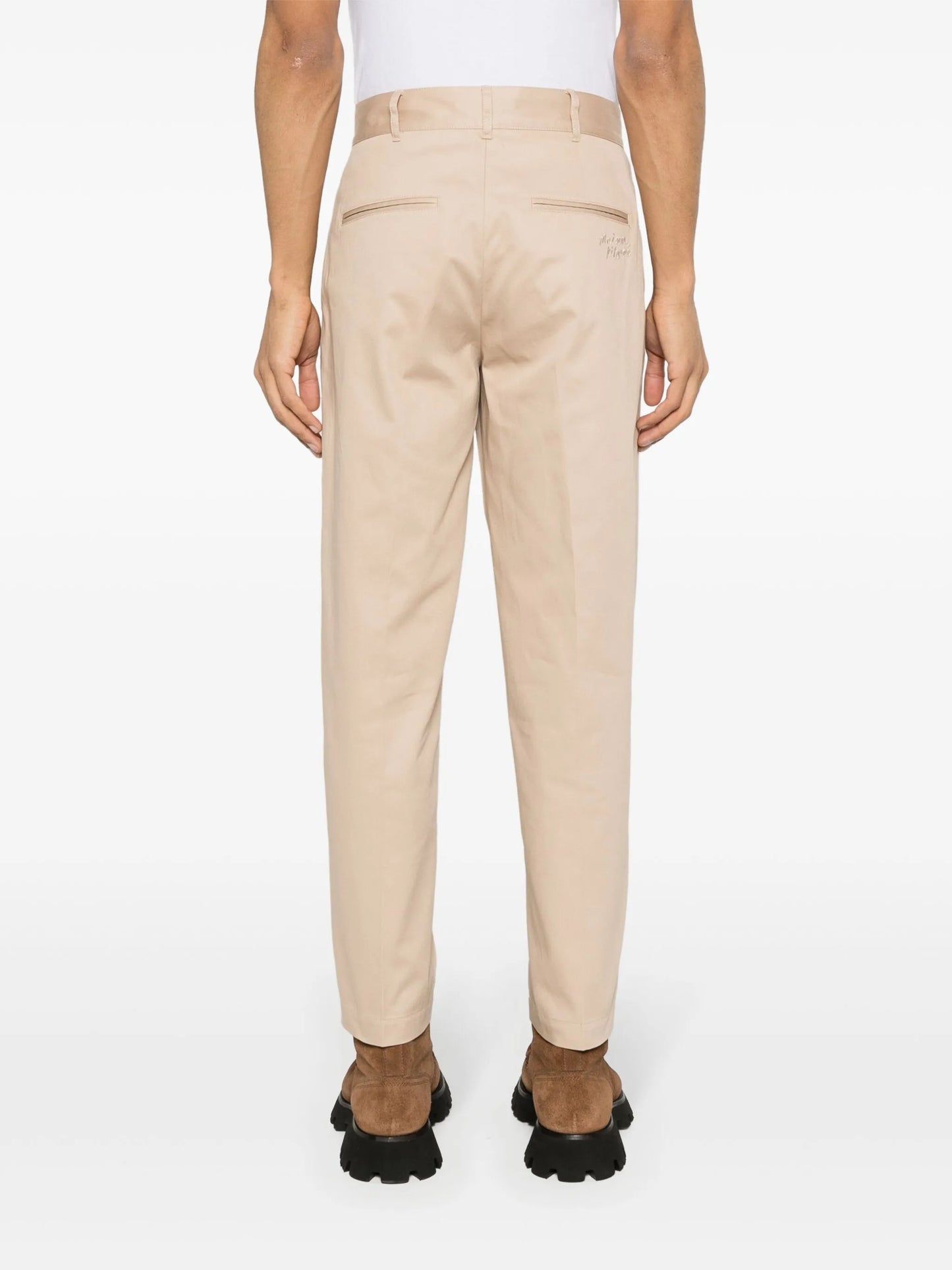 logo-embroidered cotton trousers