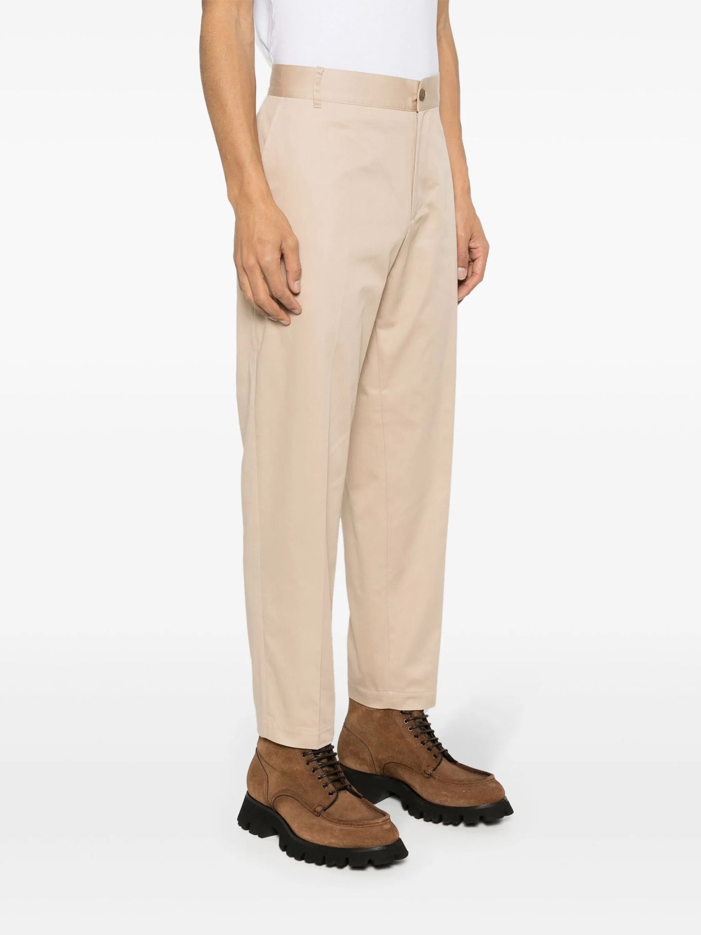 logo-embroidered cotton trousers