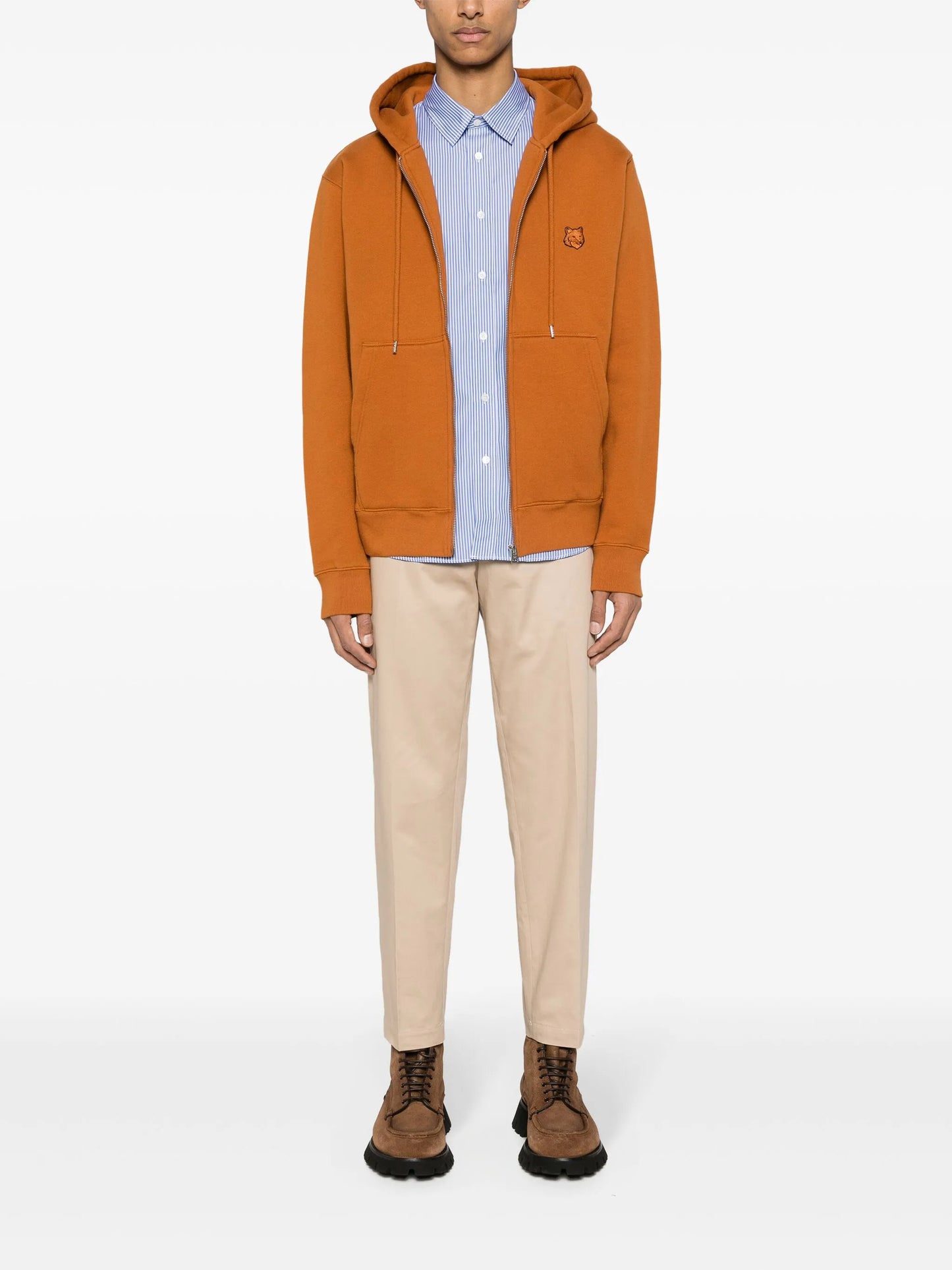 logo-embroidered cotton trousers