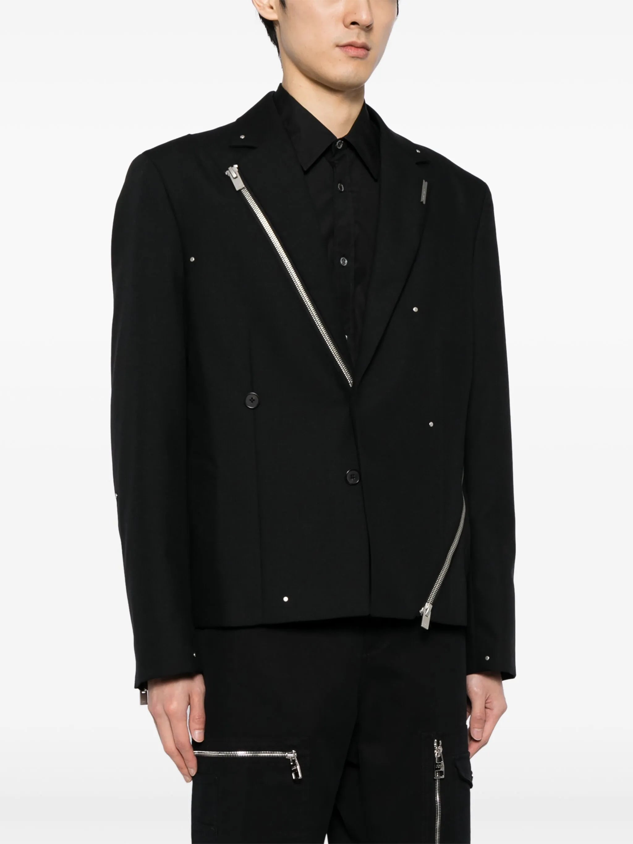 wool-kid mohair blend tailored jacket