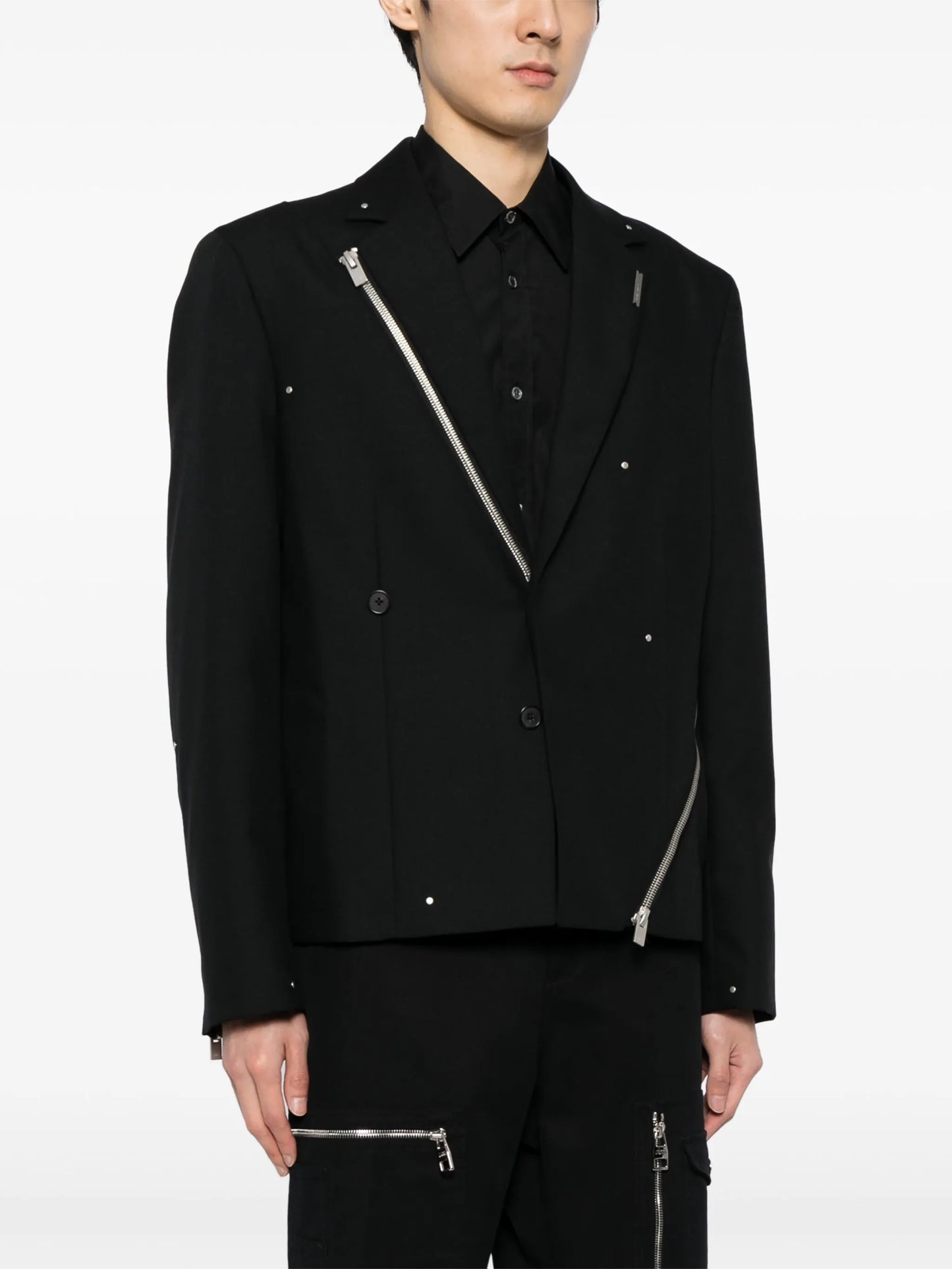 wool-kid mohair blend tailored jacket