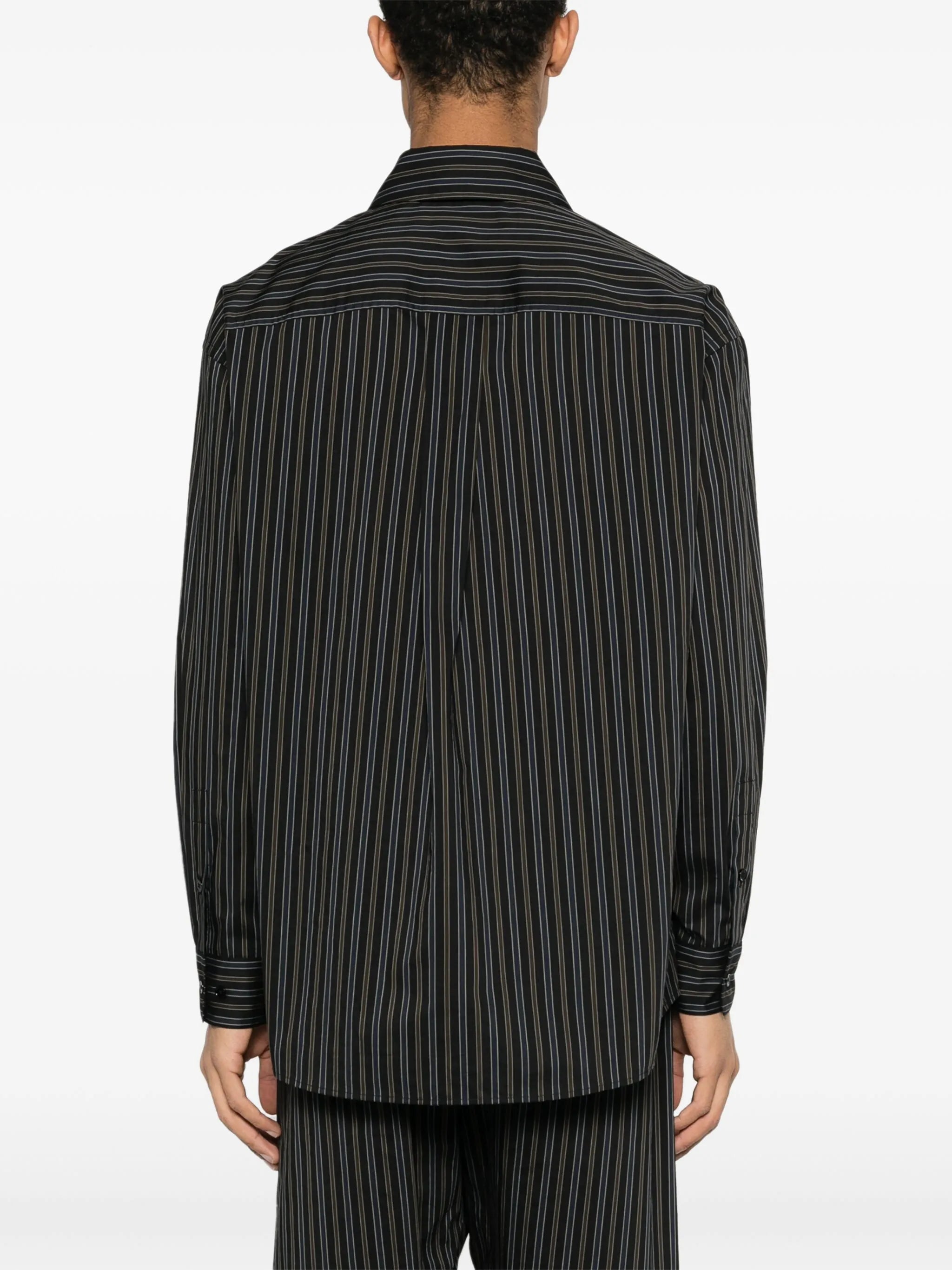 long-sleeved striped shirt