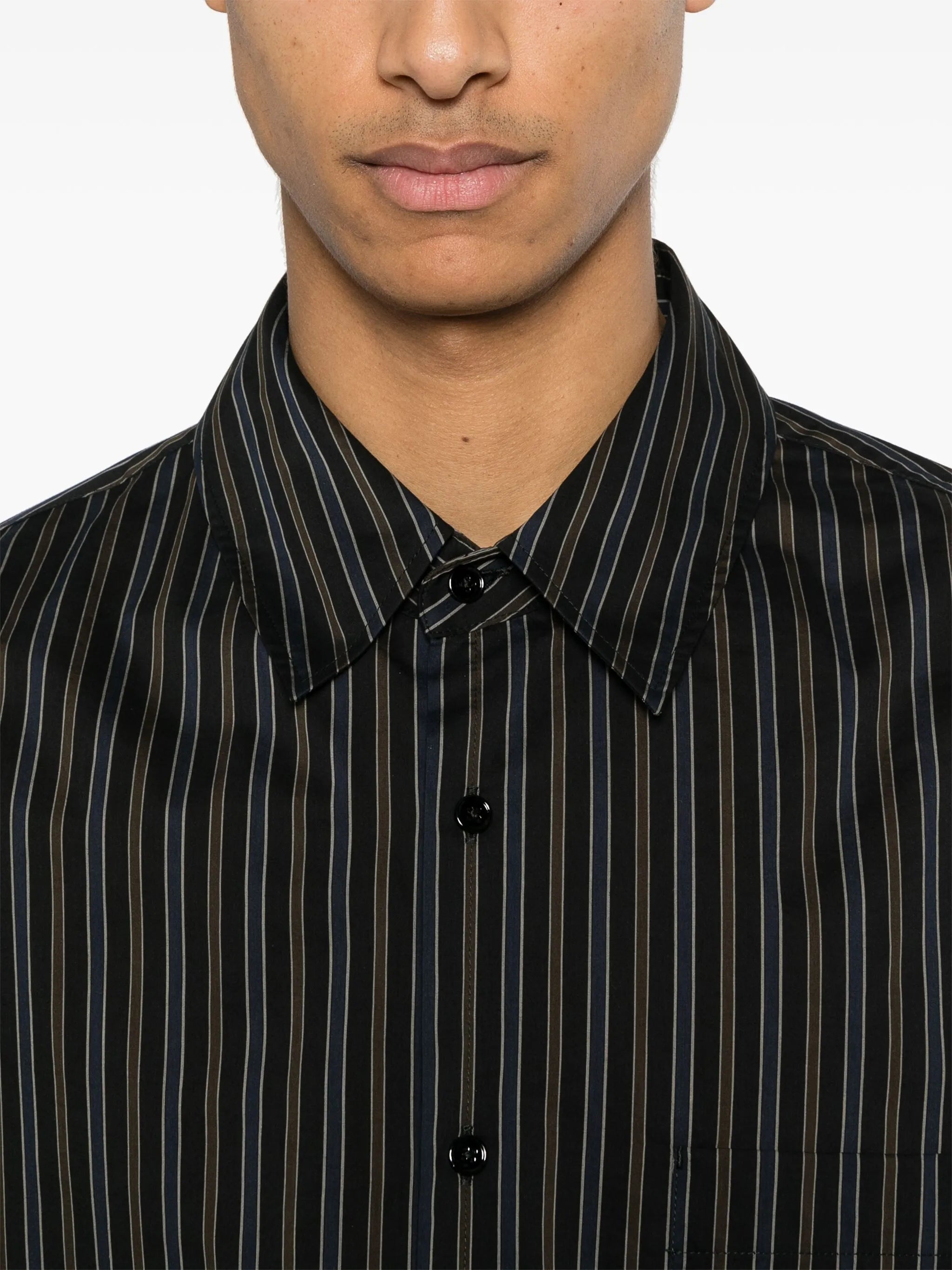 long-sleeved striped shirt