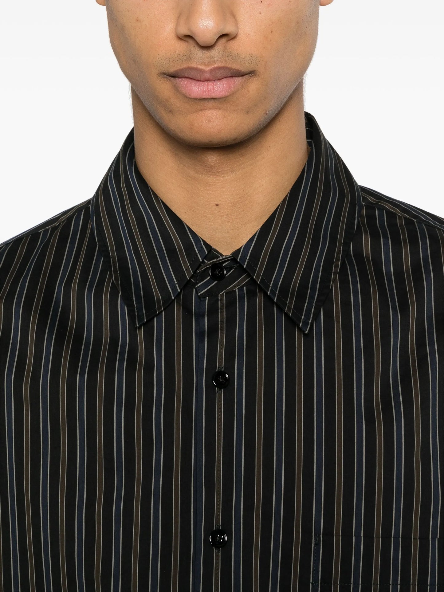 long-sleeved striped shirt