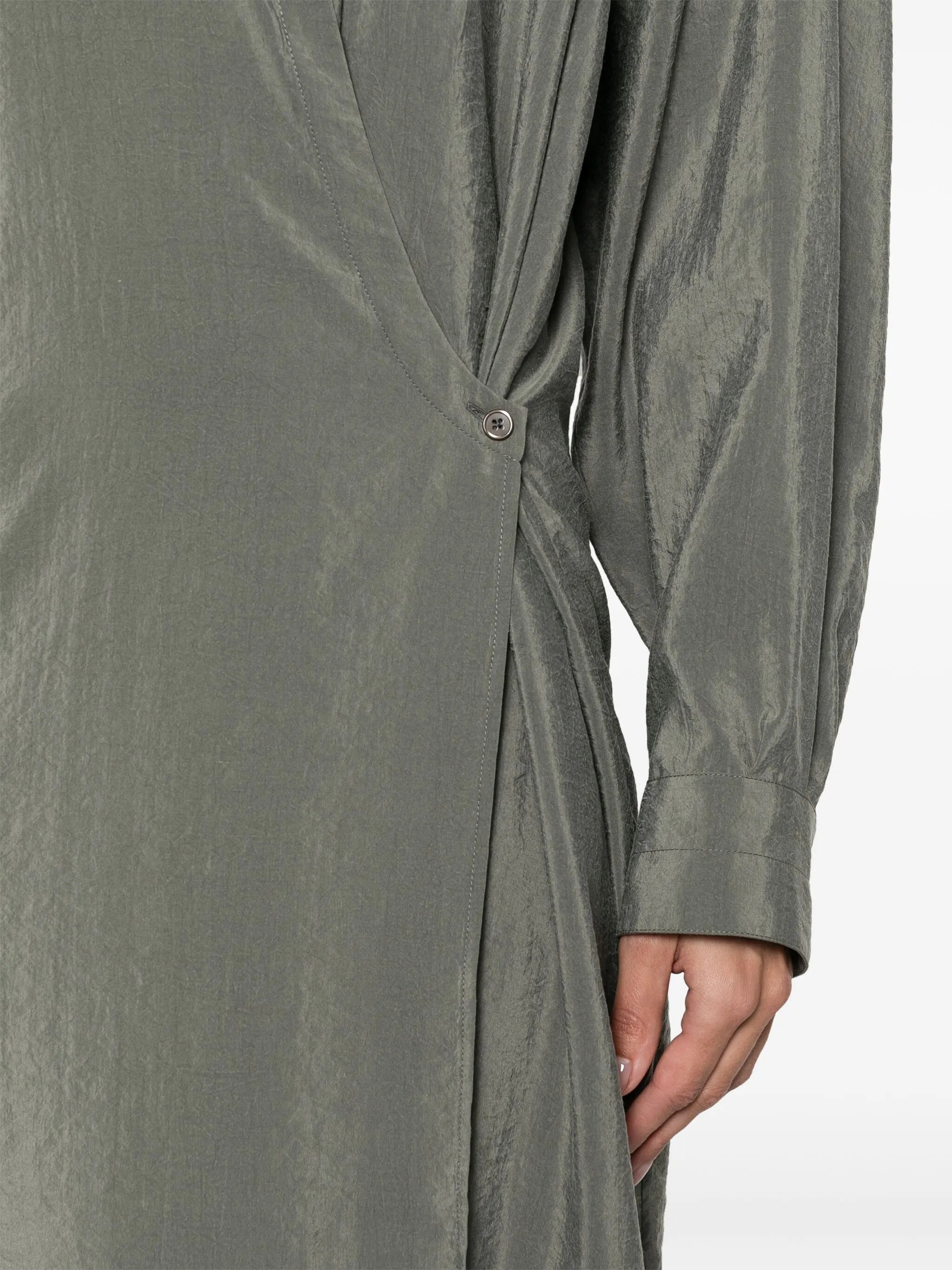 Twisted wrap midi dress