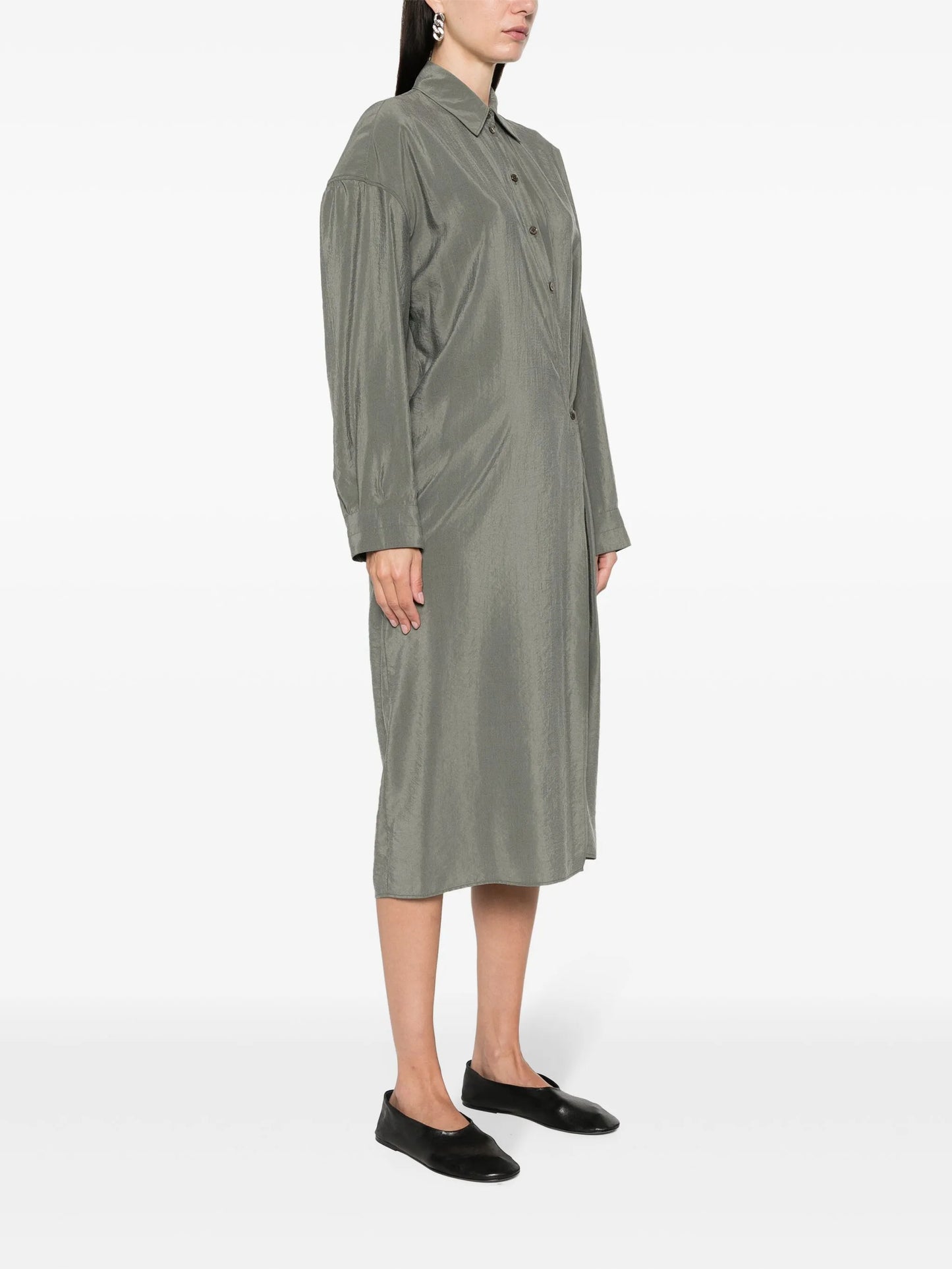 Twisted wrap midi dress