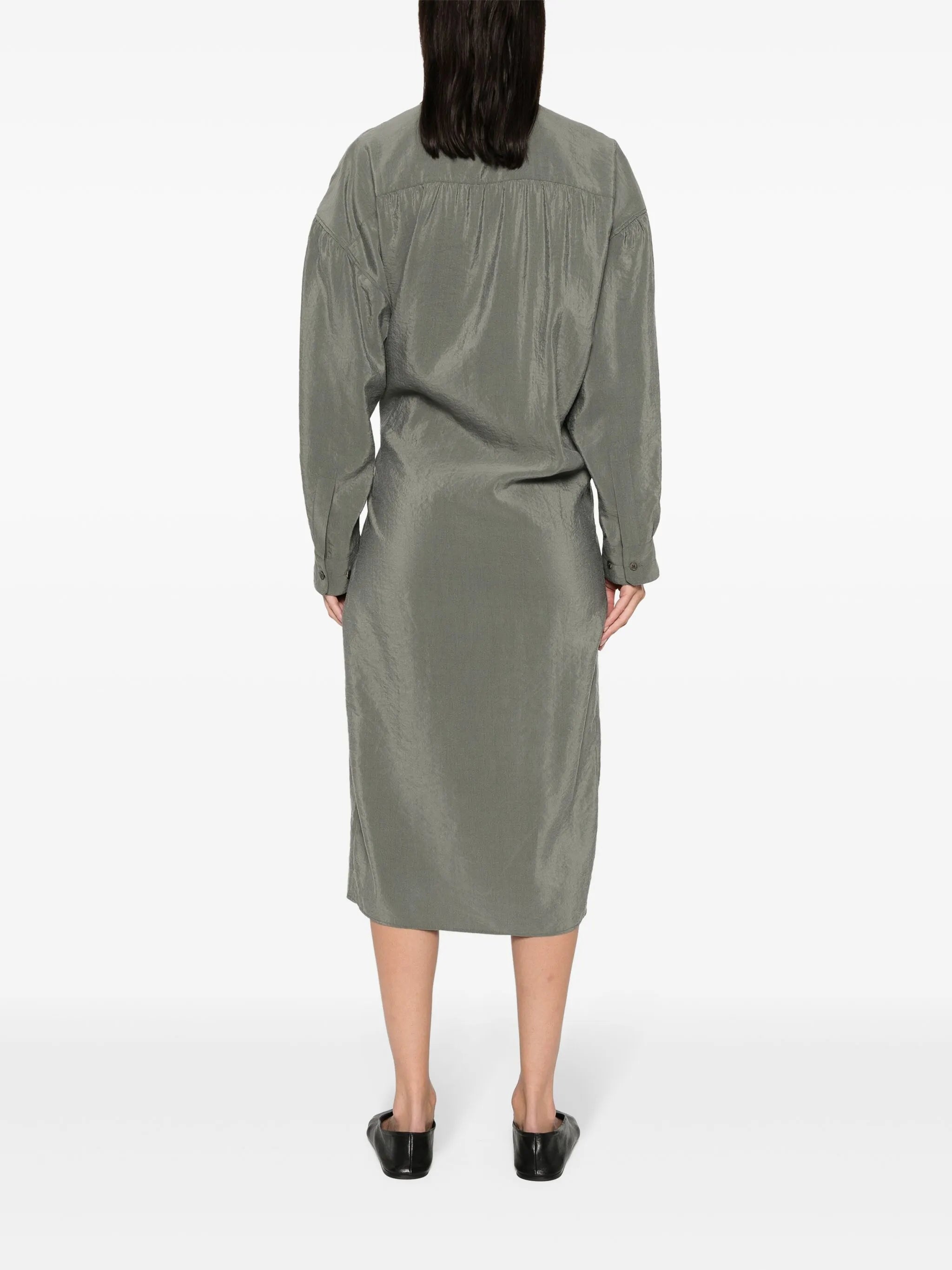 Twisted wrap midi dress