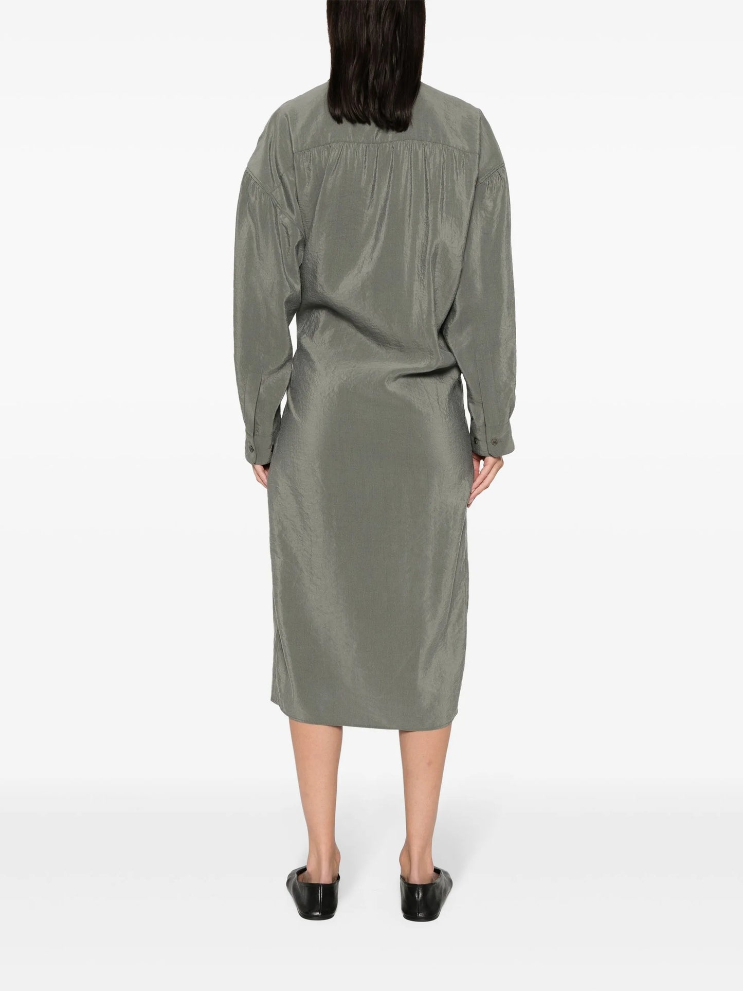 Twisted wrap midi dress